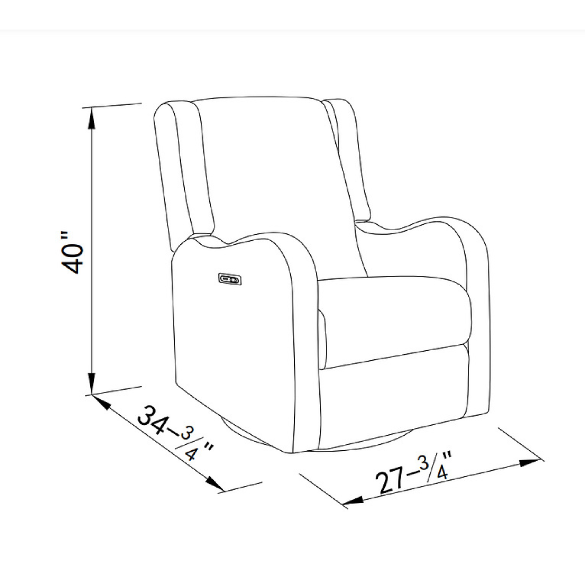 LI'L ANGELS Alice Swivel Power Glider Recliner - Cream Boucle