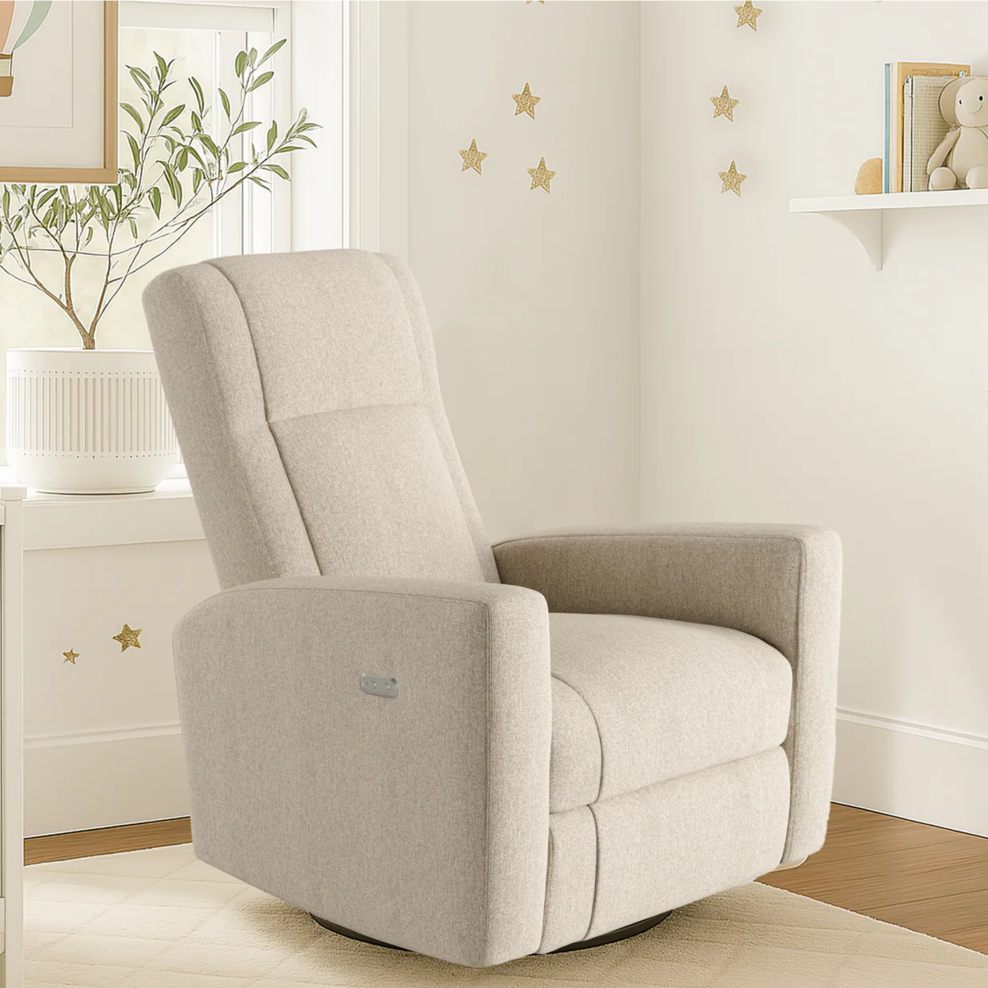 LI'L ANGELS Dream Swivel Power Glider Recliner - Sand