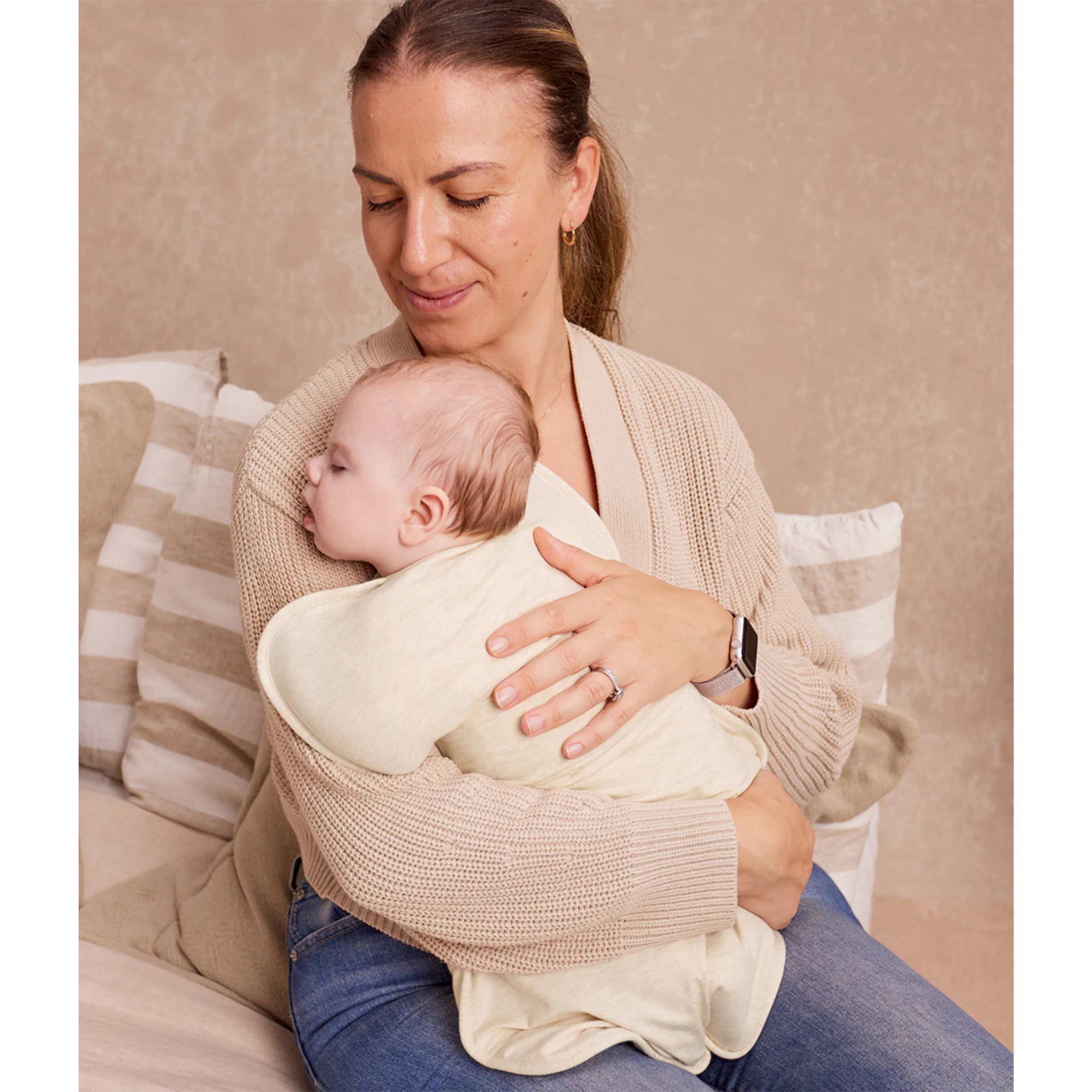 LOVE TO DREAM Swaddle Up Quilted Cotton 2.5Tog - Oatmeal Bees