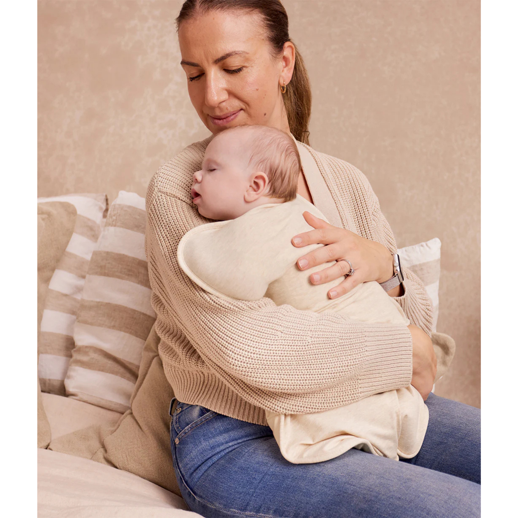 LOVE TO DREAM Swaddle Up Quilted Cotton 2.5Tog - Oatmeal Bees