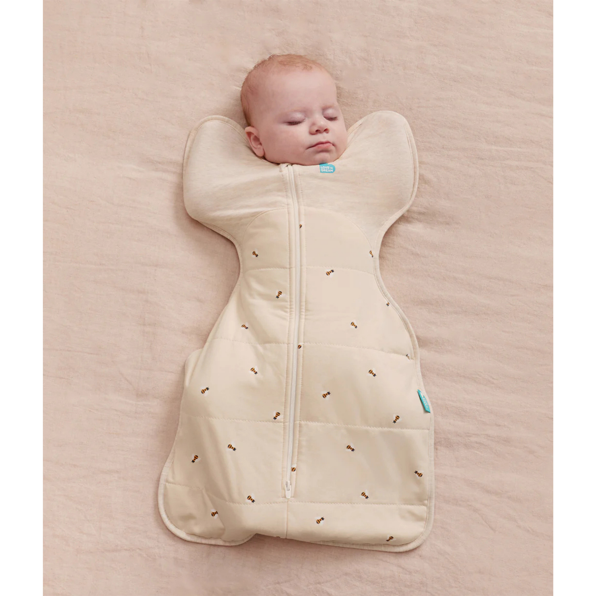 LOVE TO DREAM Swaddle Up Quilted Cotton 2.5Tog - Oatmeal Bees
