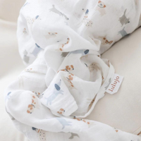 Thumbnail for LULUJO Cotton Muslin Swaddles 2-PK - Puppy Dog + Stars