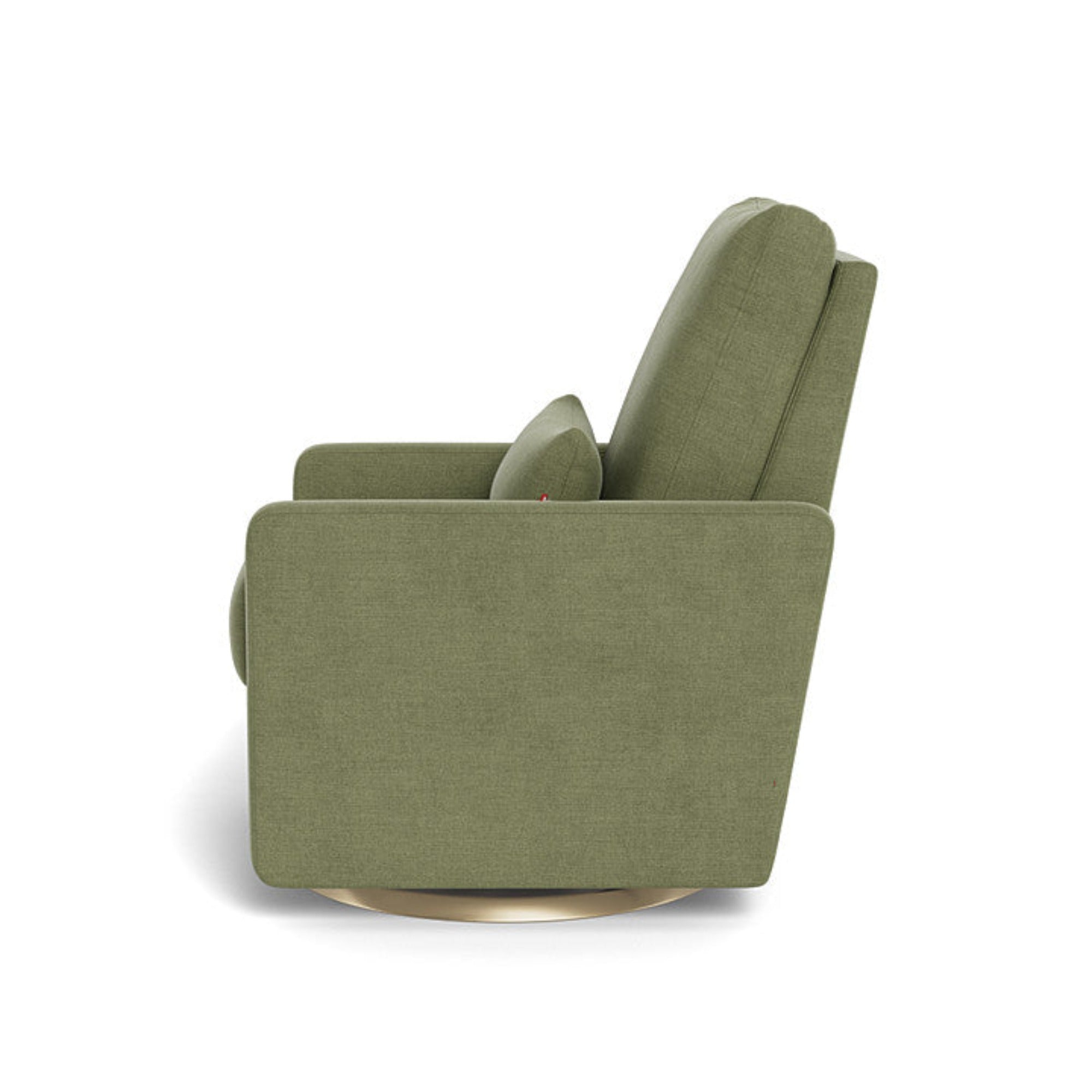 Fauteuil inclinable Monte Design Matera / Tissu vert olive / Coussin vert olive / Base pivotante dorée