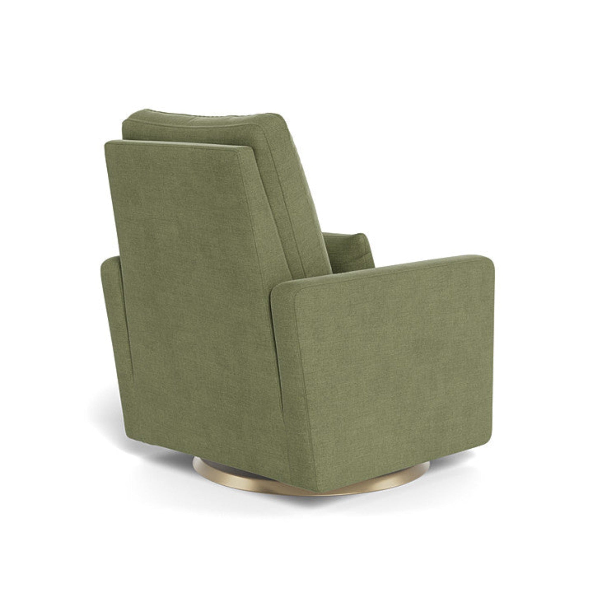Fauteuil inclinable Monte Design Matera / Tissu vert olive / Coussin vert olive / Base pivotante dorée