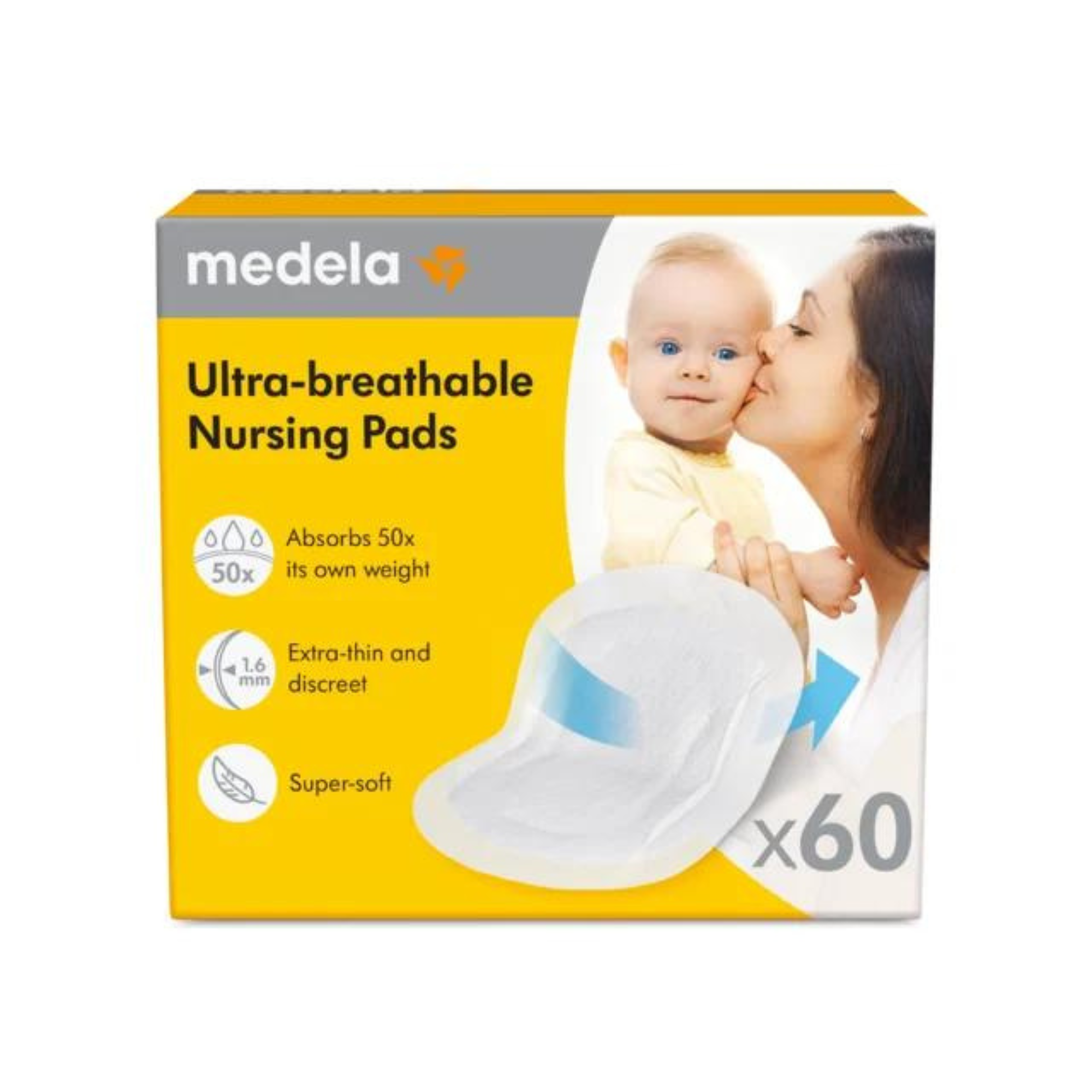 MEDELA Ultra-Breathable Nursing Pads - 60Pk