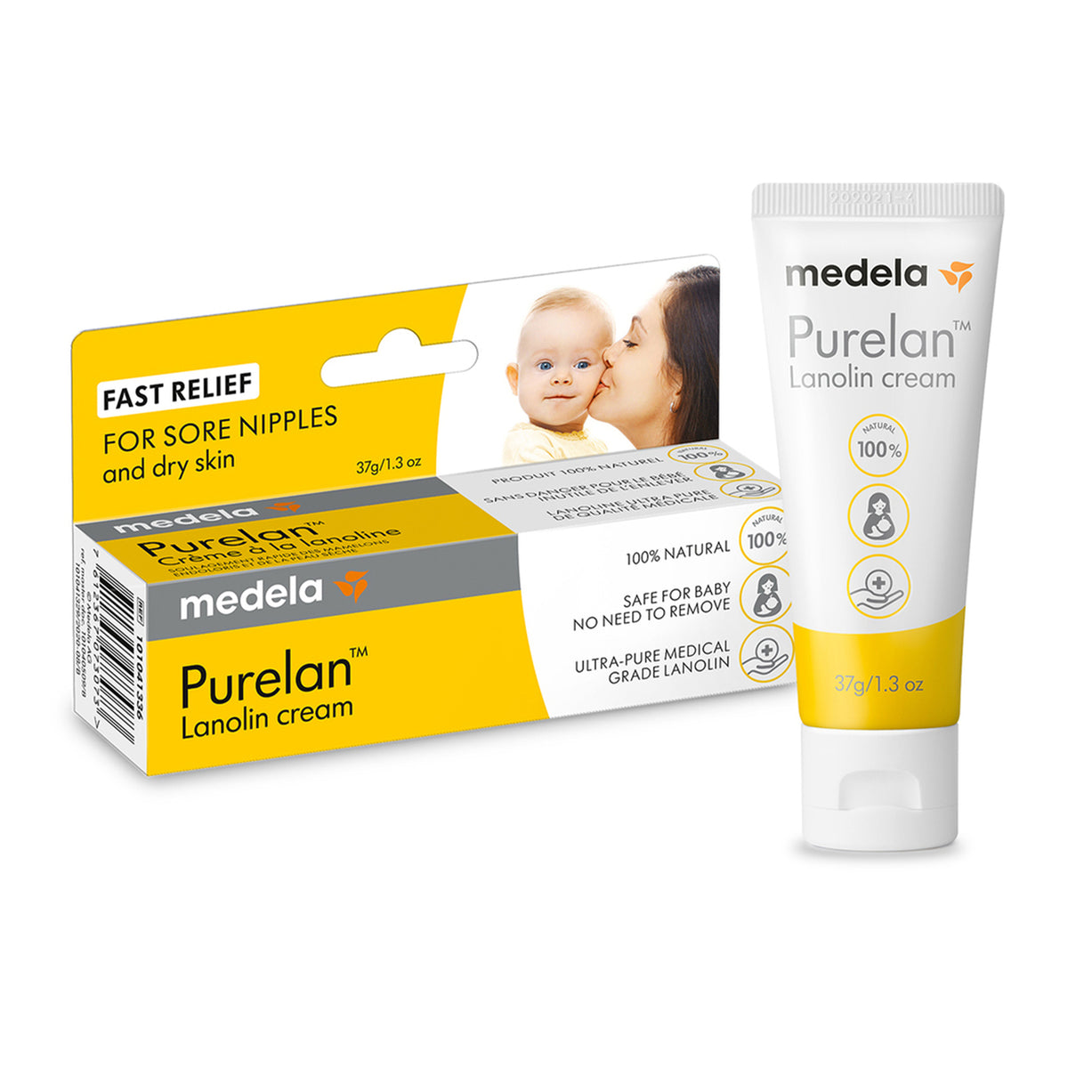Crème à la lanoline MEDELA Purelan pour les mamelons douloureux et la peau sèche (37 g/1,3 oz)