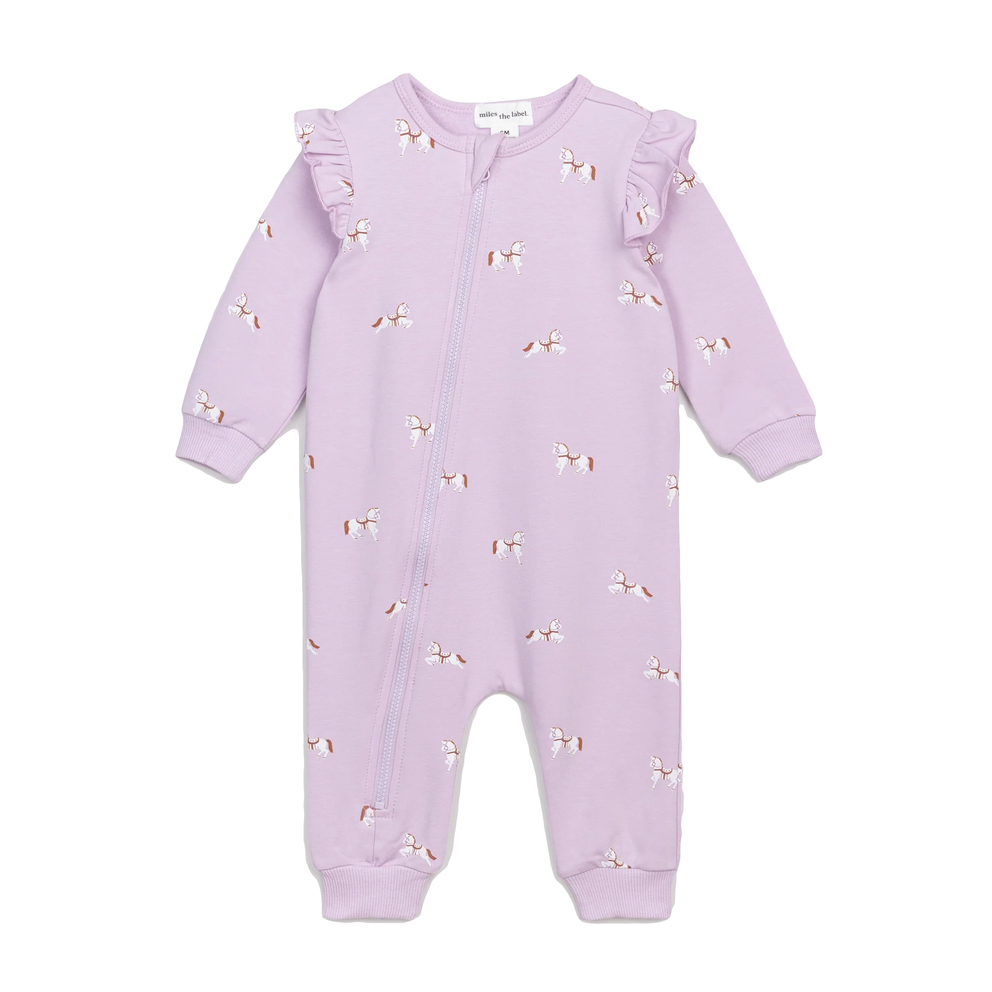 MILES THE LABEL Filly Print on Orchid Ruffled Playsuit