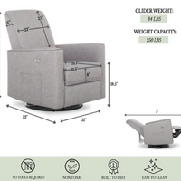Thumbnail for KIDIWAY Sagittarius Power Recliner Easy Glider with Footrest