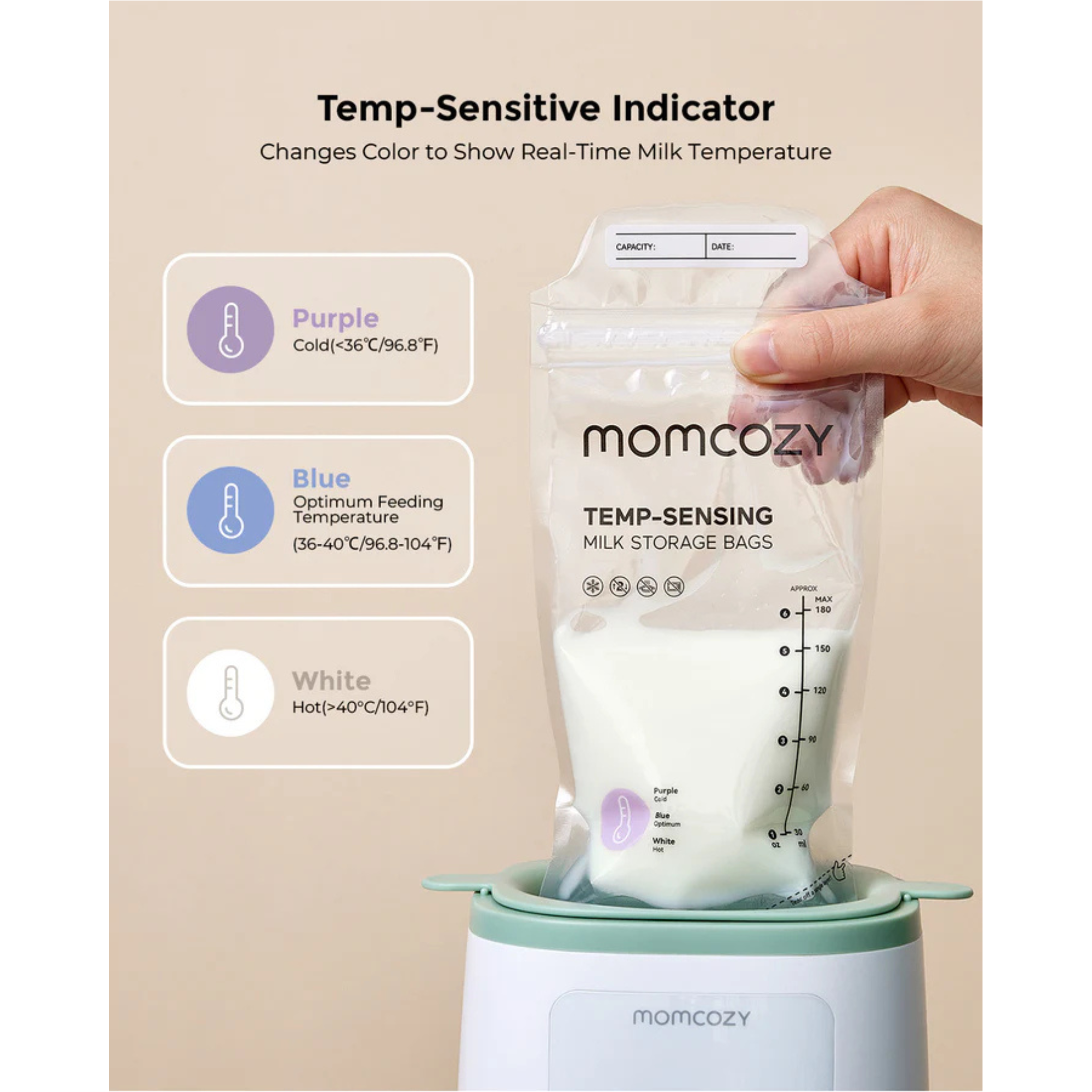 MOMCOZY Breastmilk Storage Bags (50-Pack)