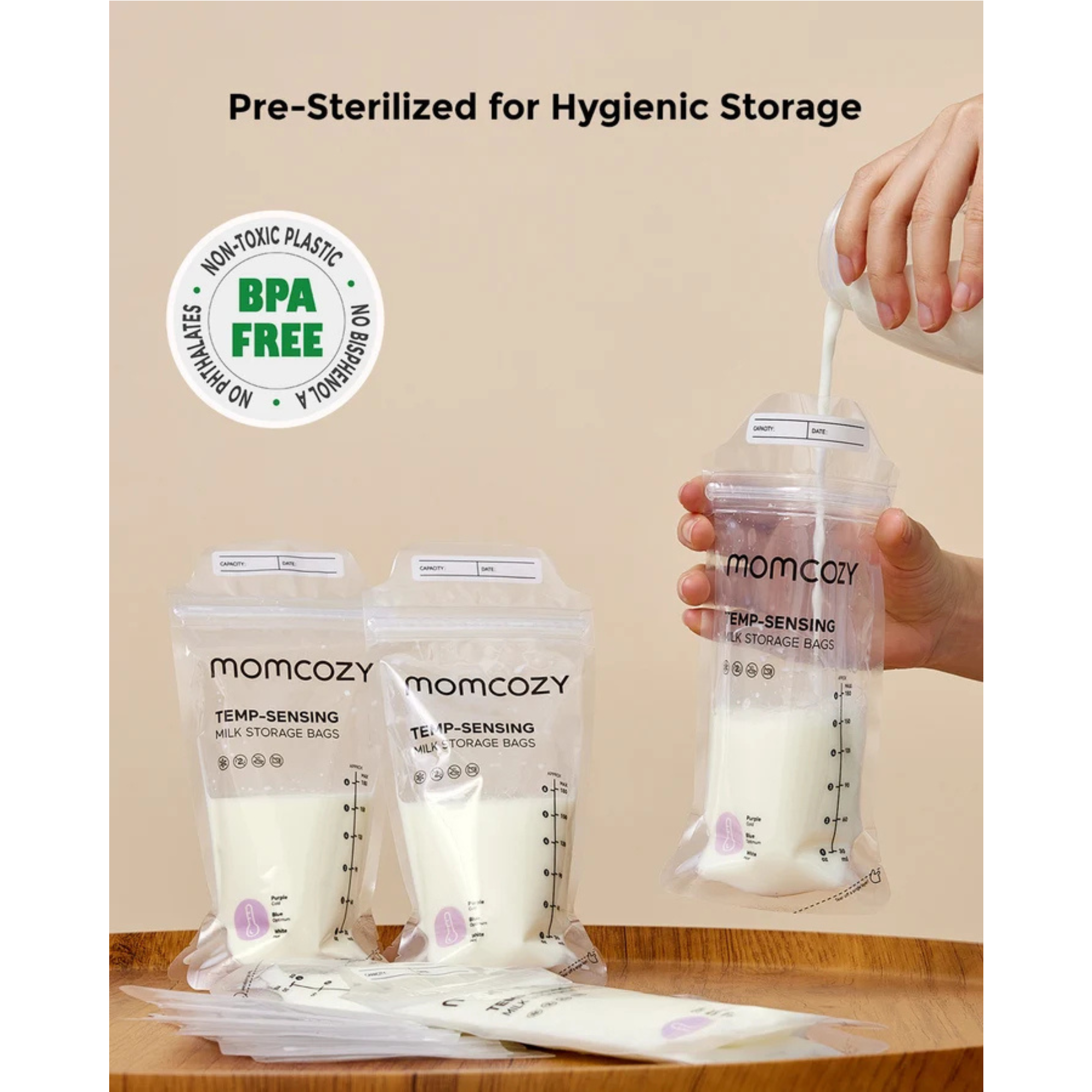 MOMCOZY Breastmilk Storage Bags (50-Pack)