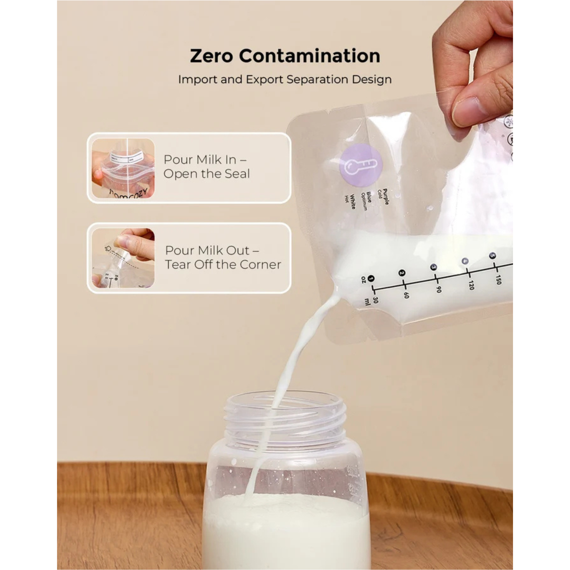 MOMCOZY Breastmilk Storage Bags (50-Pack)