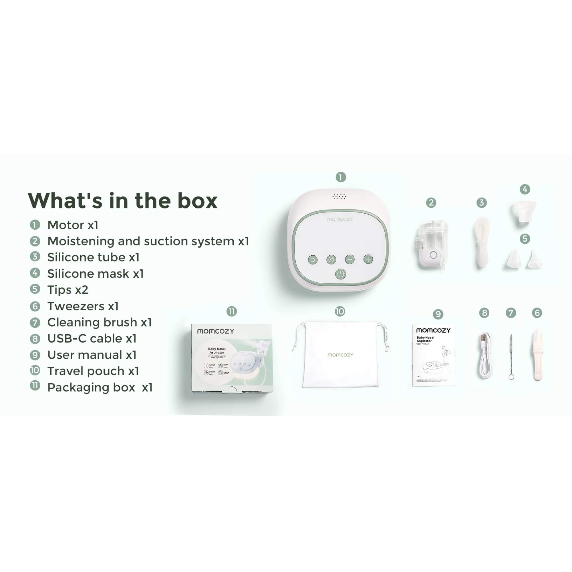 MOMCOZY BreezyClear Pro™ 2-in-1 Spray & Suction Electric Nasal Aspirator