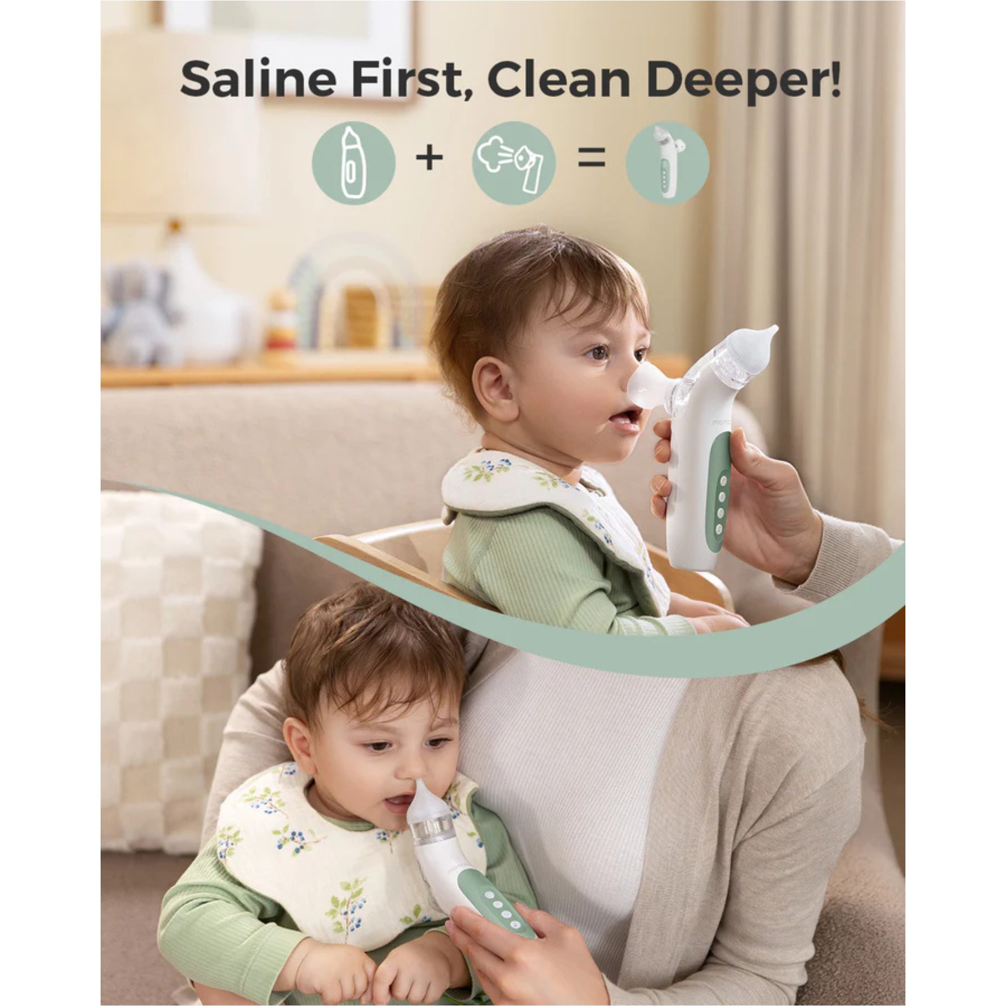 MOMCOZY BreezyClear™ 2-in-1 Spray & Suction Electric Nasal Aspirator