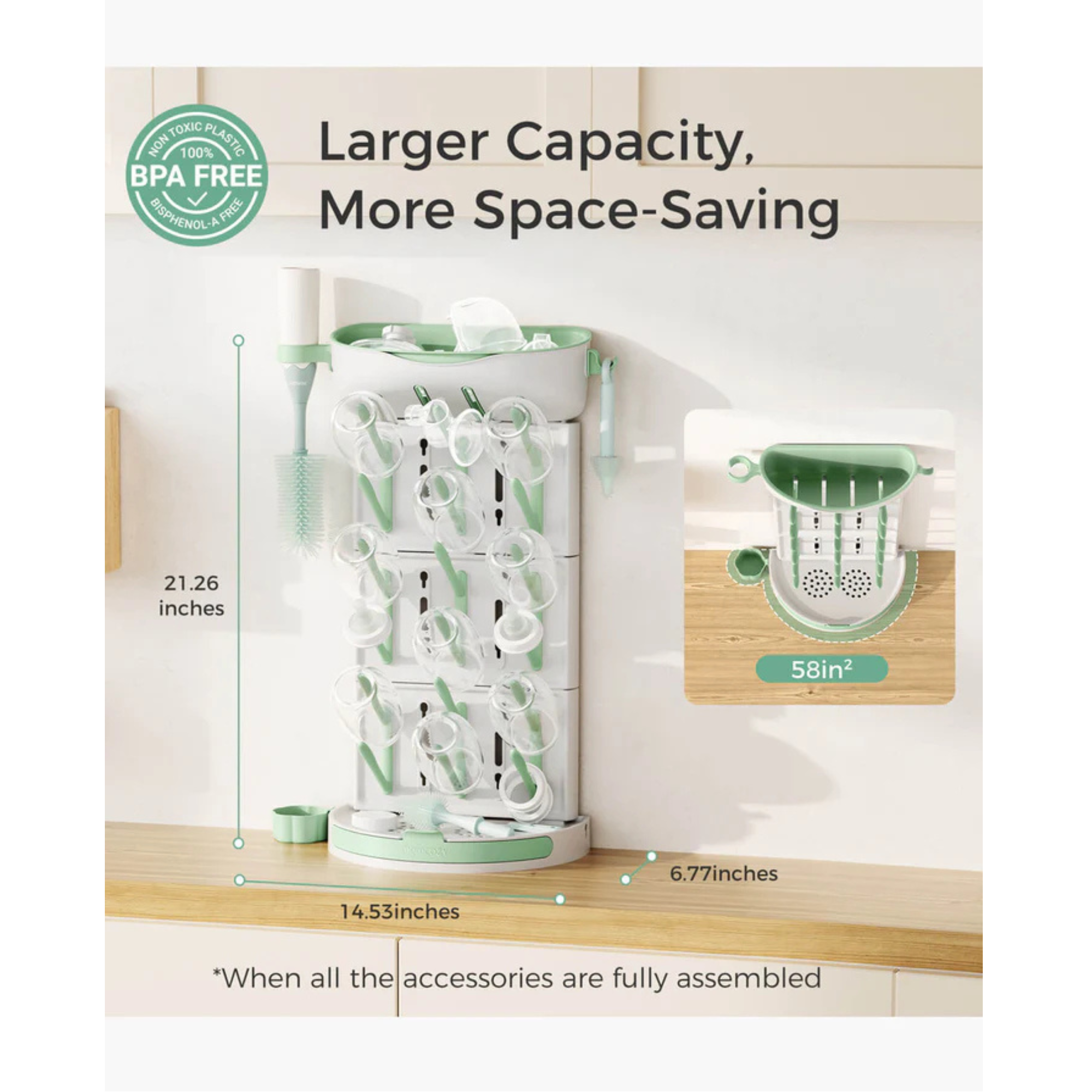 MOMCOZY DIY Larger Bottle Drying Rack for 18 Bottles