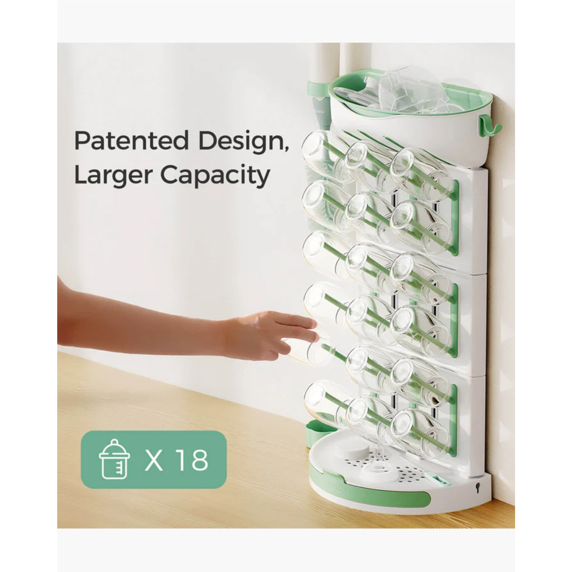 MOMCOZY DIY Larger Bottle Drying Rack for 18 Bottles