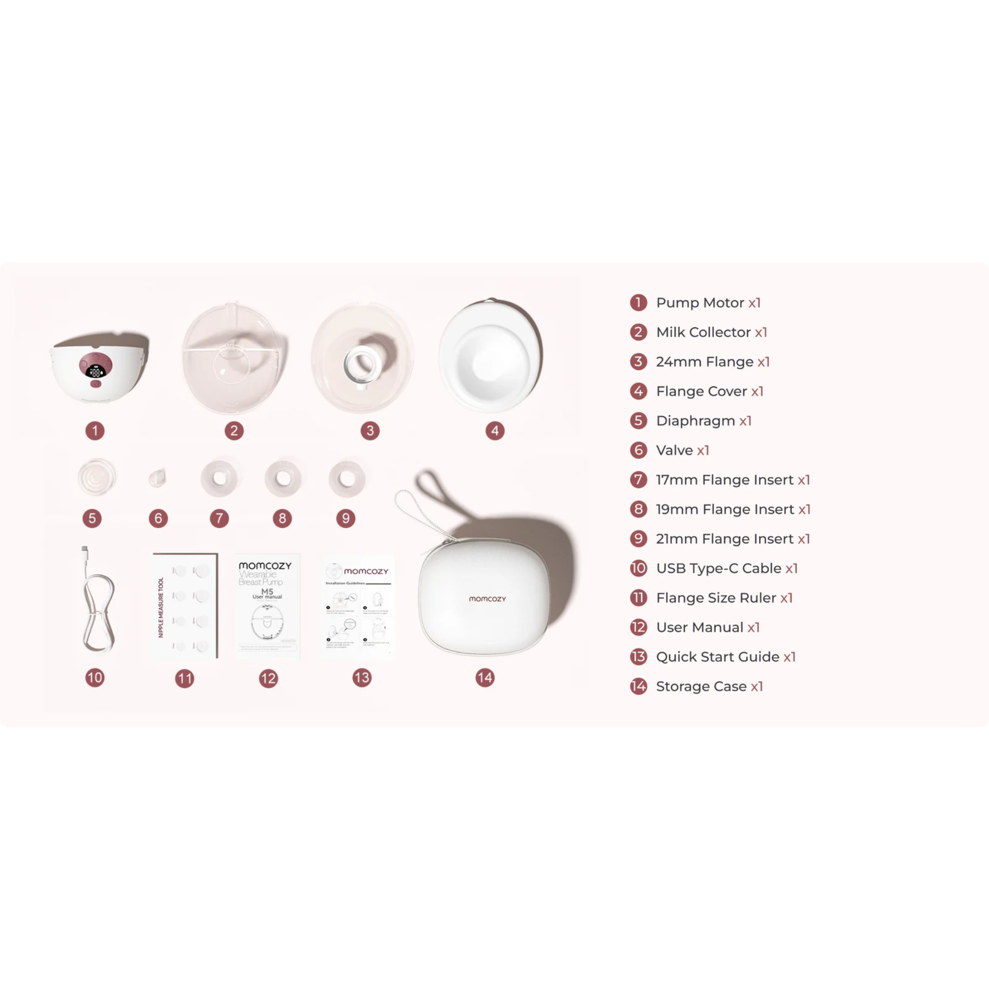 MOMCOZY M5 Smart Wearable Breast Pump with App Control