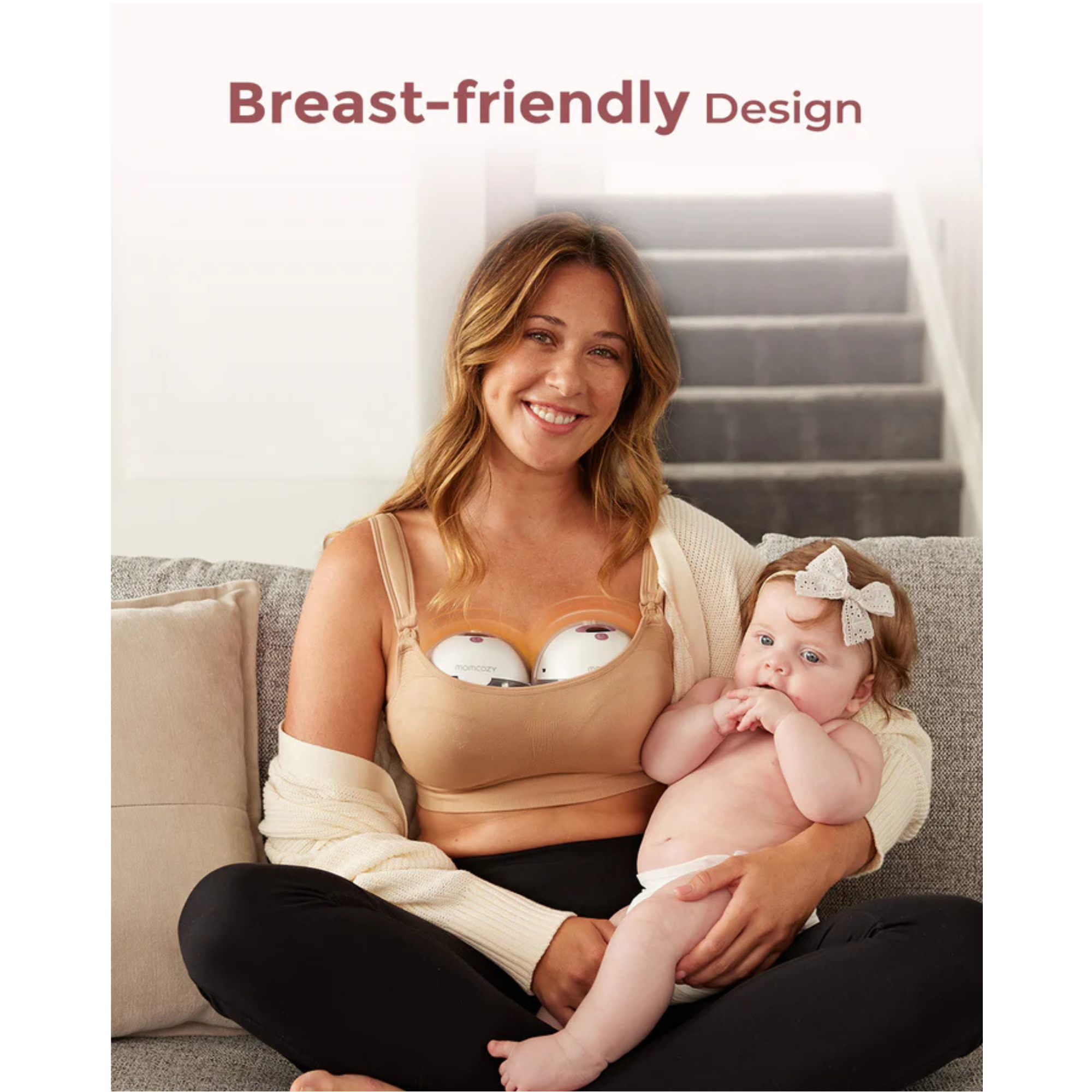 MOMCOZY M5 Smart Wearable Breast Pump with App Control