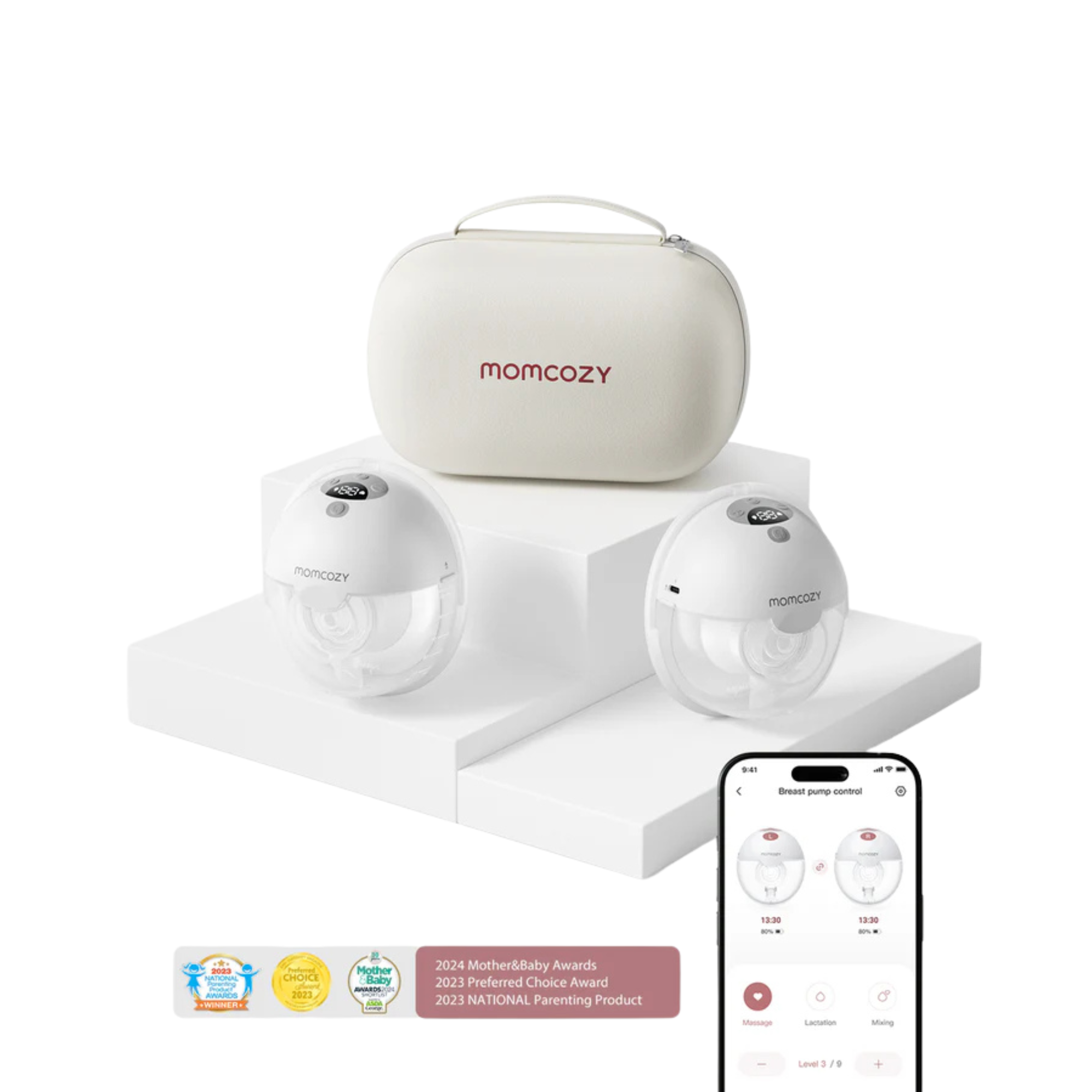 MOMCOZY M5 Smart Wearable Breast Pump with App Control