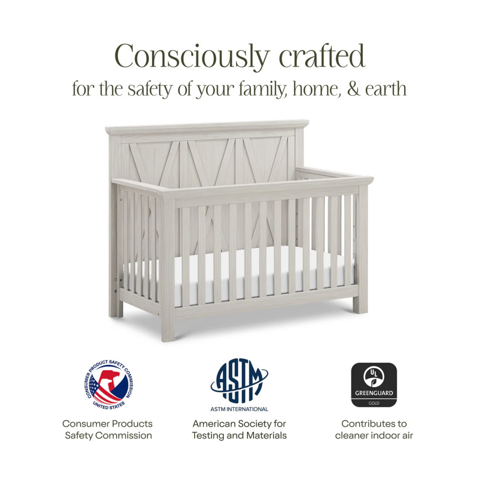 Lit bébé convertible 4 en 1 MONOGRAM par Emory Farmhouse