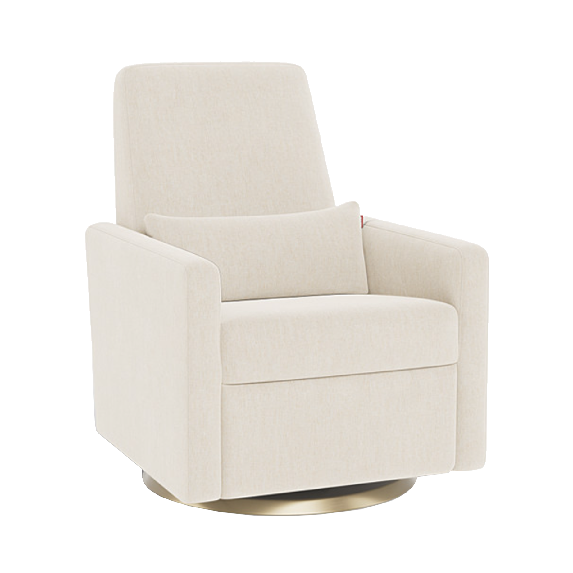 Fauteuil inclinable Grano de MONTE DESIGN - Tissu Dune / Coussin Dune / Base pivotante dorée