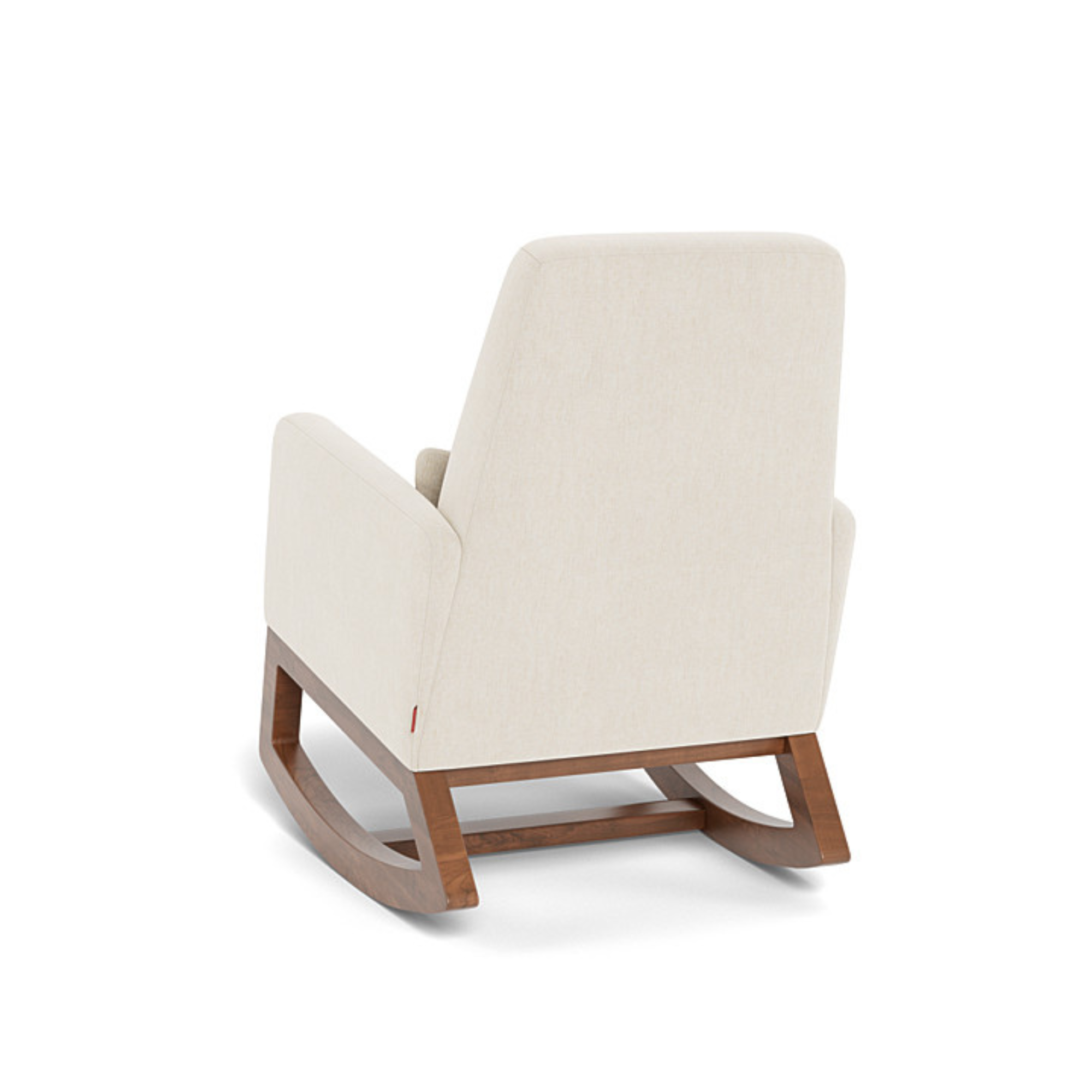 Fauteuil à bascule Joya de MONTE DESIGN - Tissu chiné Dune / Base en noyer