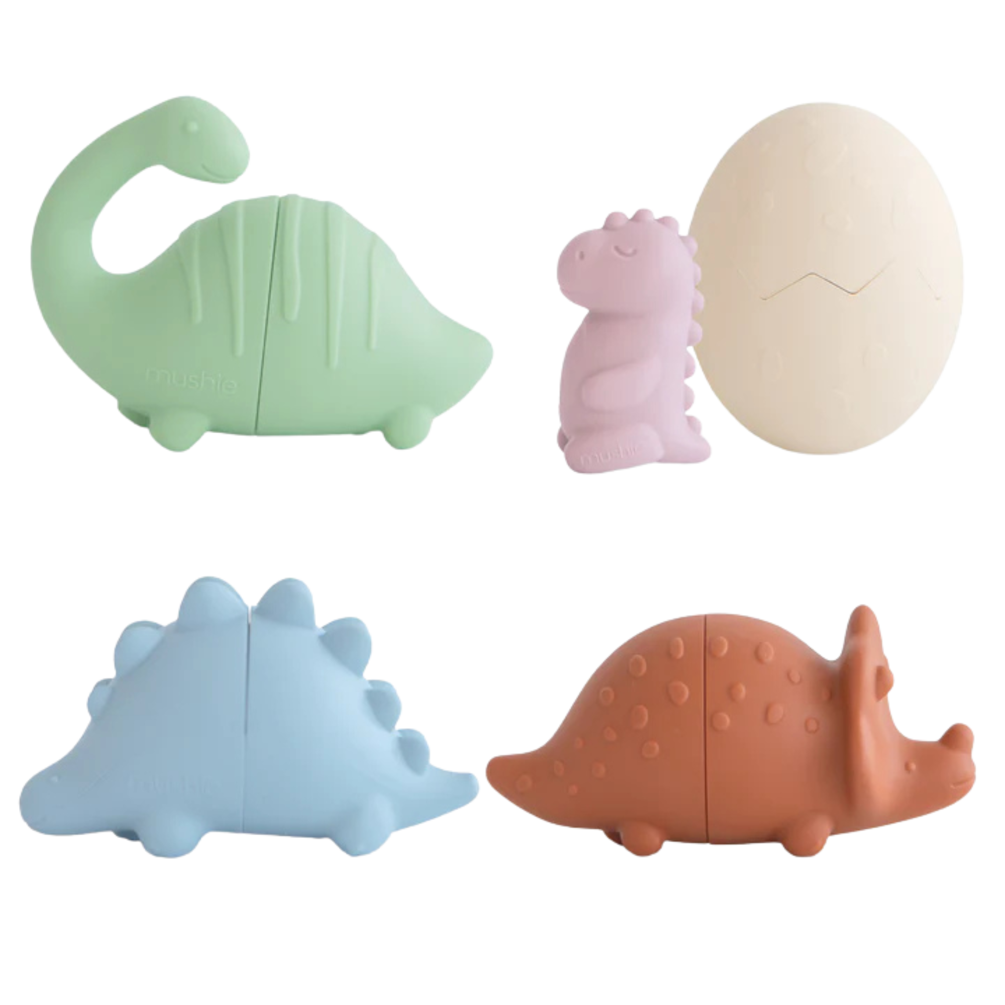 MUSHIE Dino Mold-Free Bath Play Set (4-Pack)