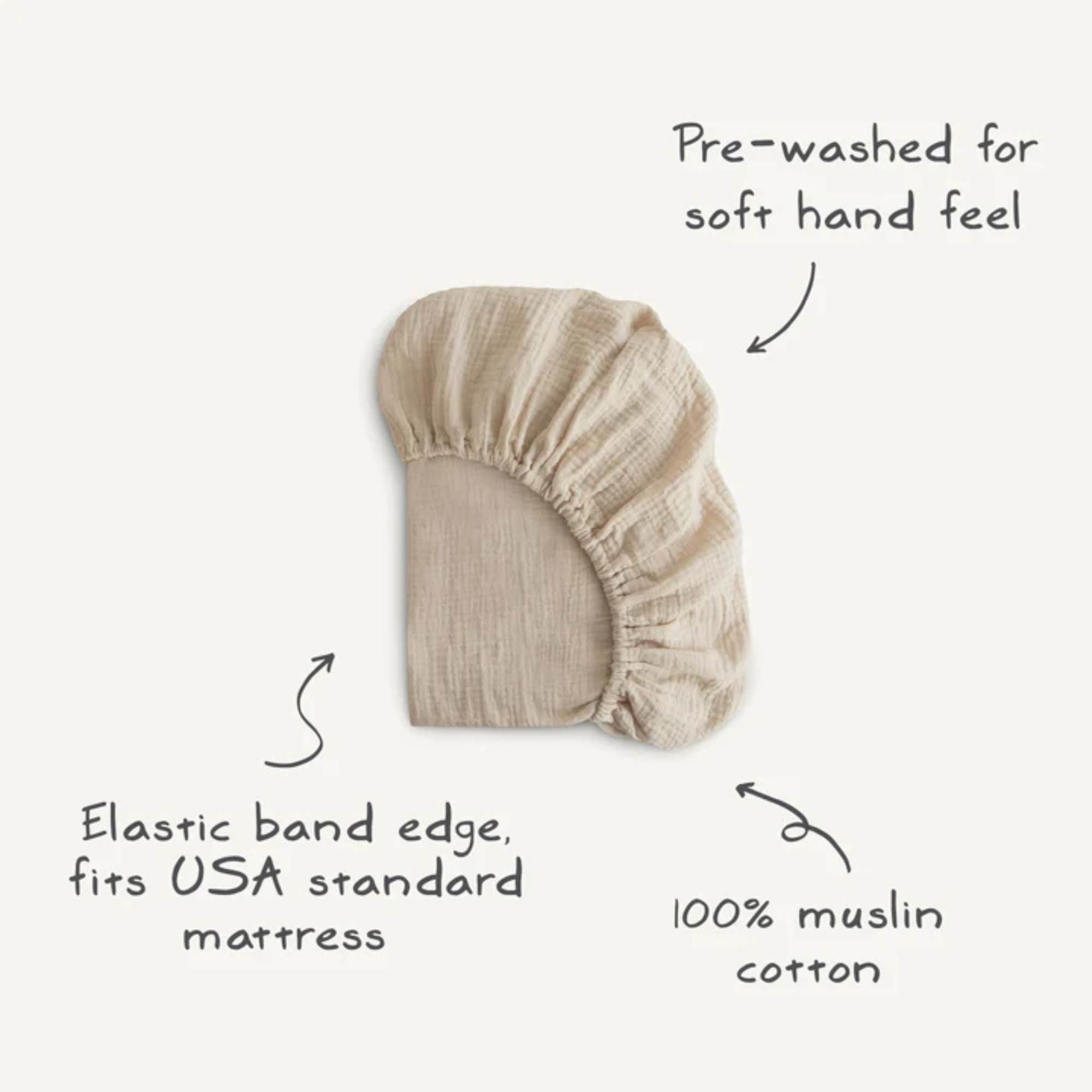 MUSHIE Extra Soft Muslin Crib Sheet (2-Pack)