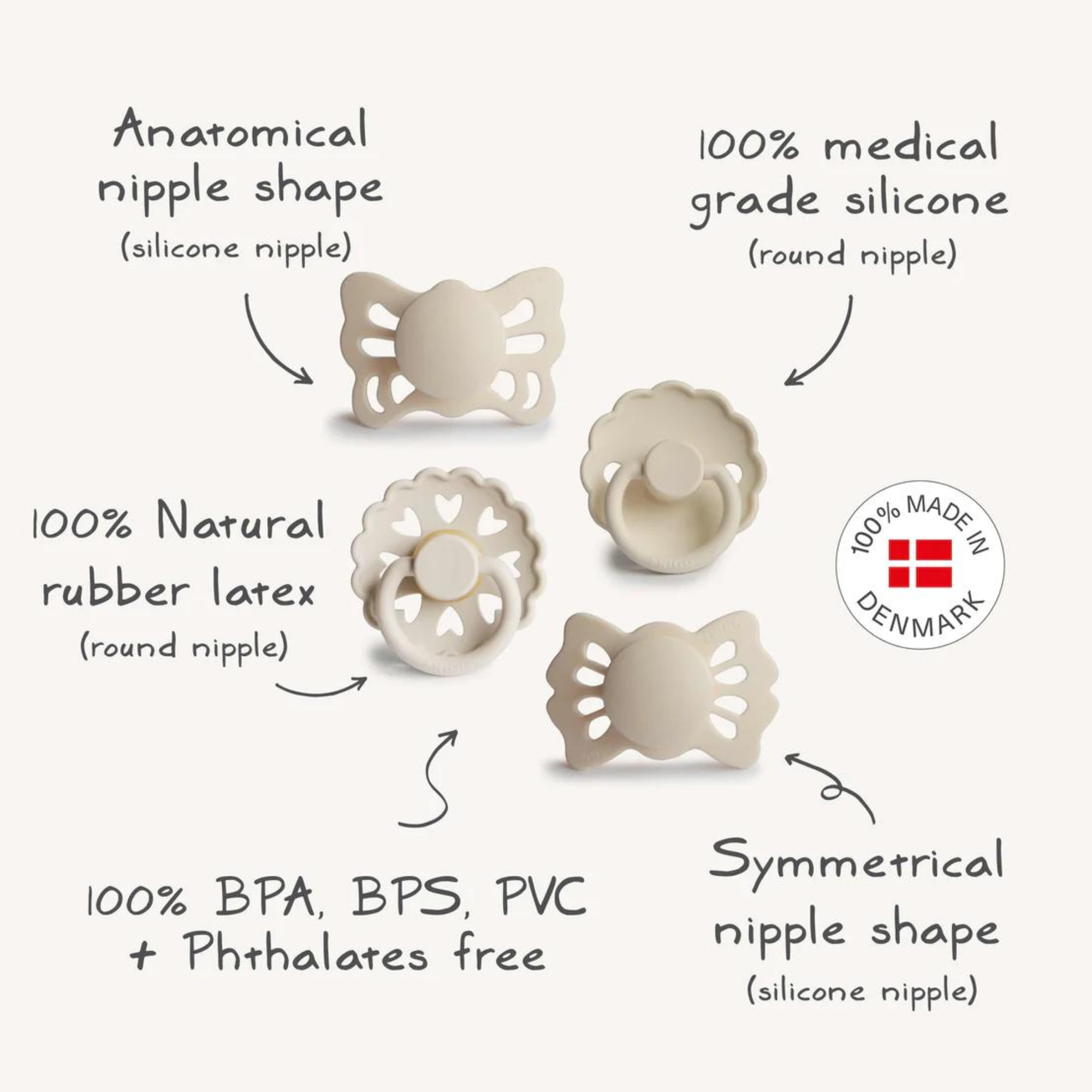 MUSHIE Frigg Baby's First Pacifier Floral Heart