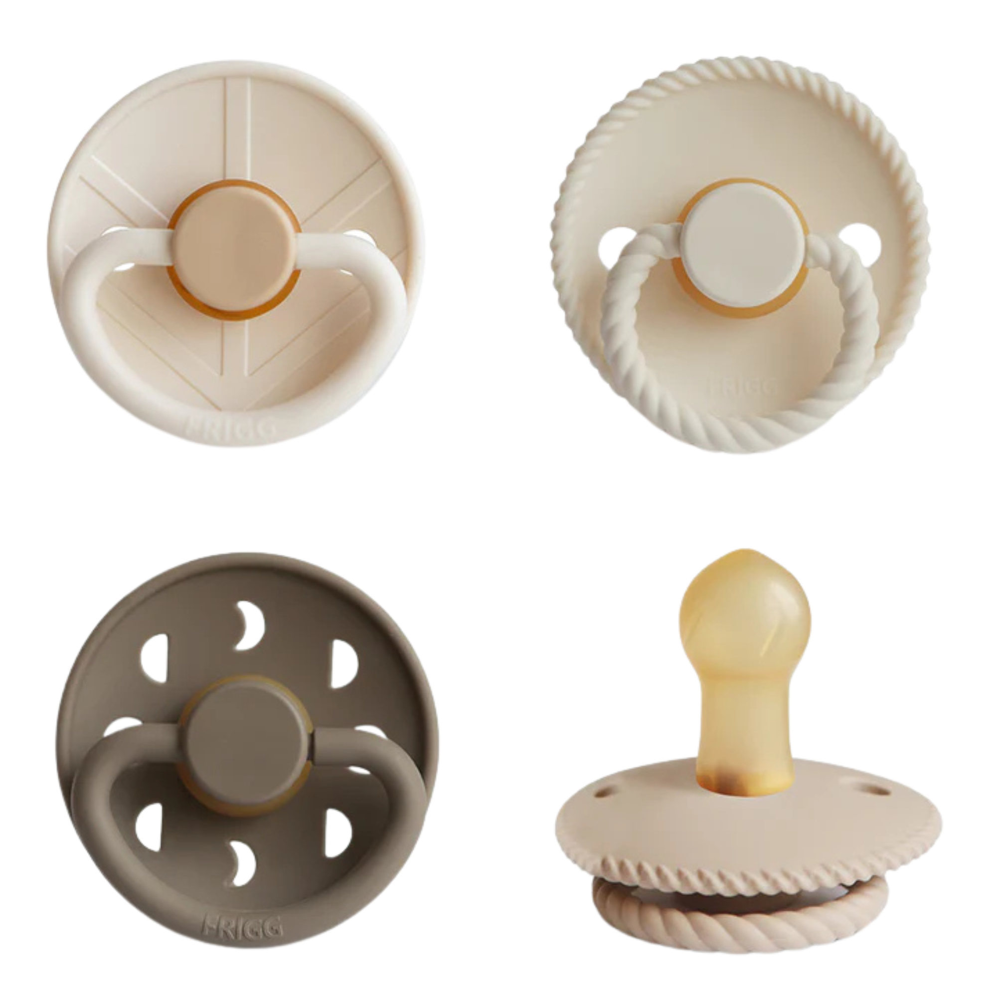 MUSHIE Frigg Natural Rubber Crystal Sparkle Pacifier (4-Pack)