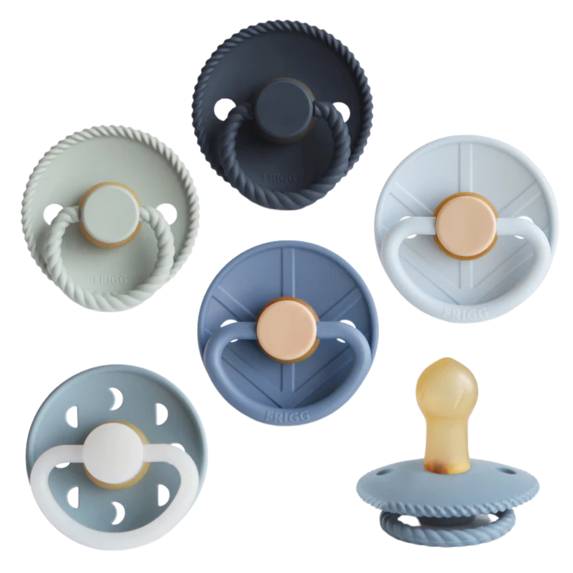 MUSHIE Frigg Natural Rubber Endless Sea Pacifier (6-Pack)