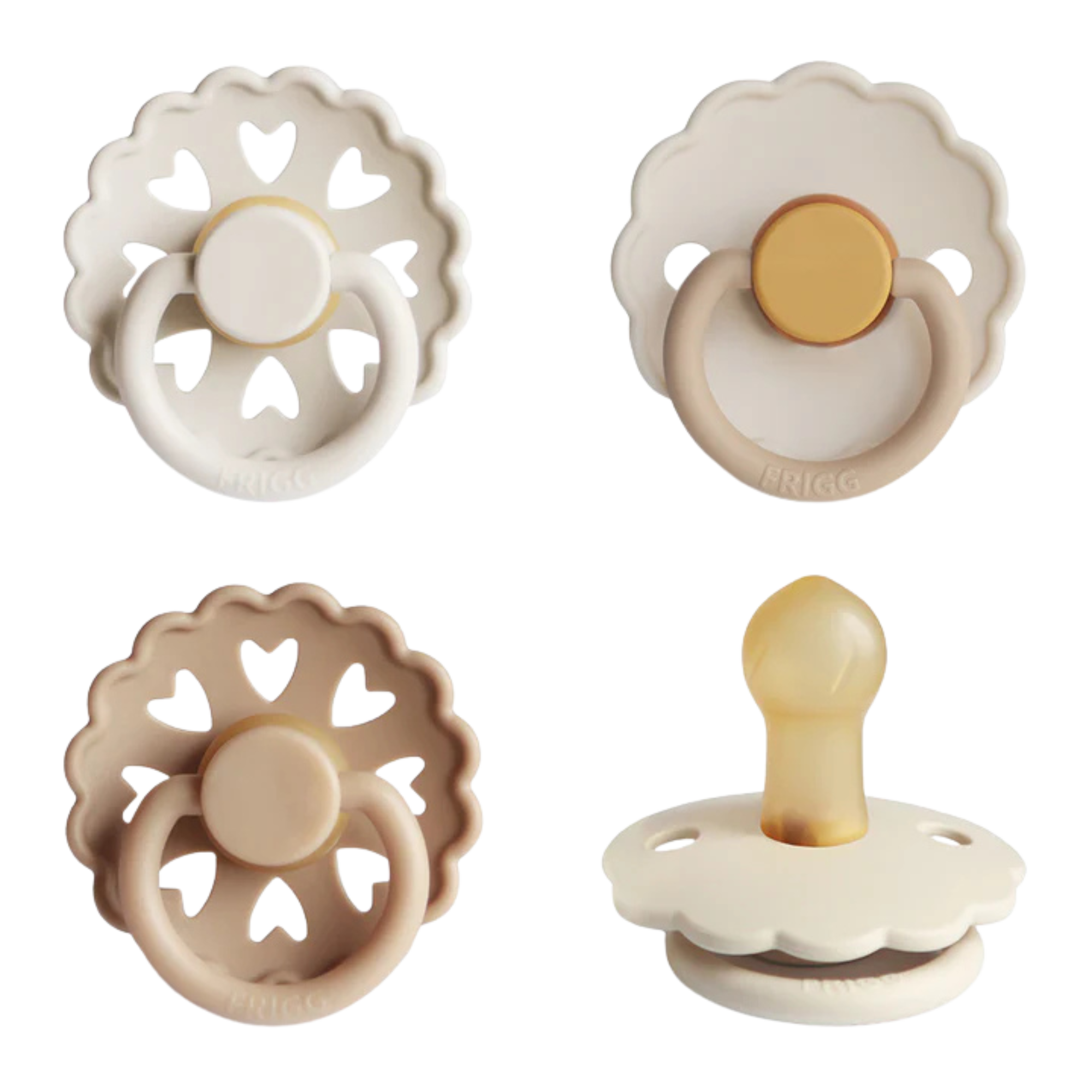 MUSHIE Frigg Natural Rubber Snowflake Dream Pacifier (4-Pack)