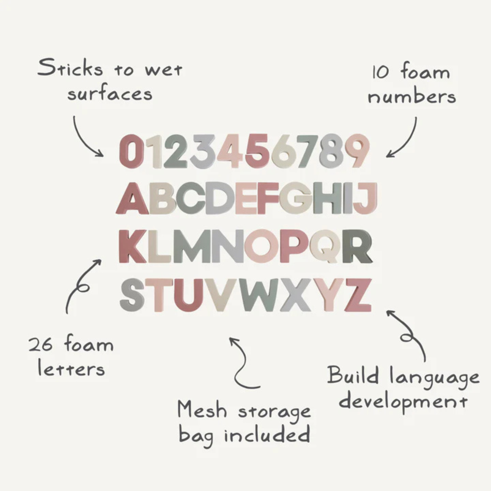 Ensemble de jeu de bain MUSHIE Lettres + Chiffres