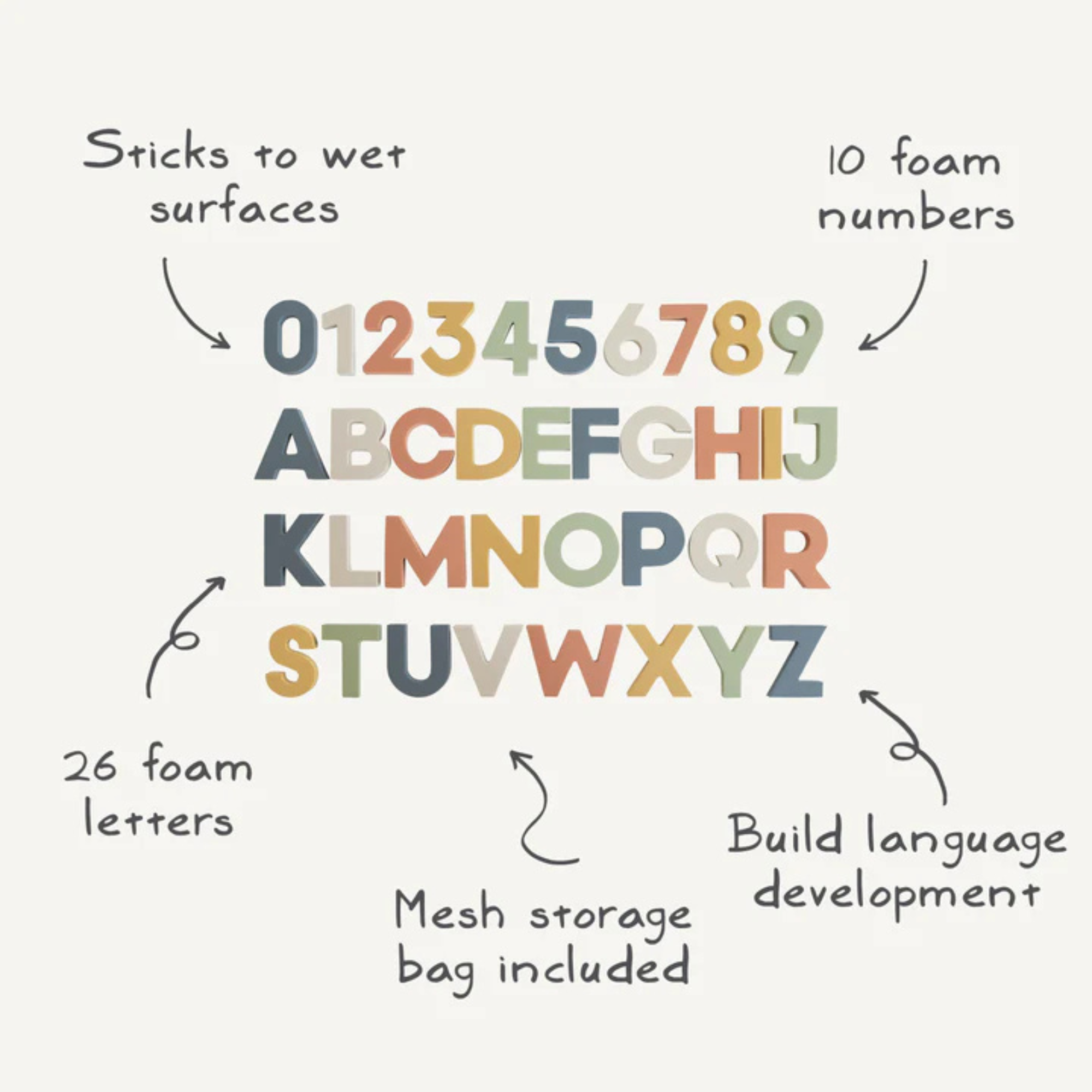 Ensemble de jeu de bain MUSHIE Lettres + Chiffres