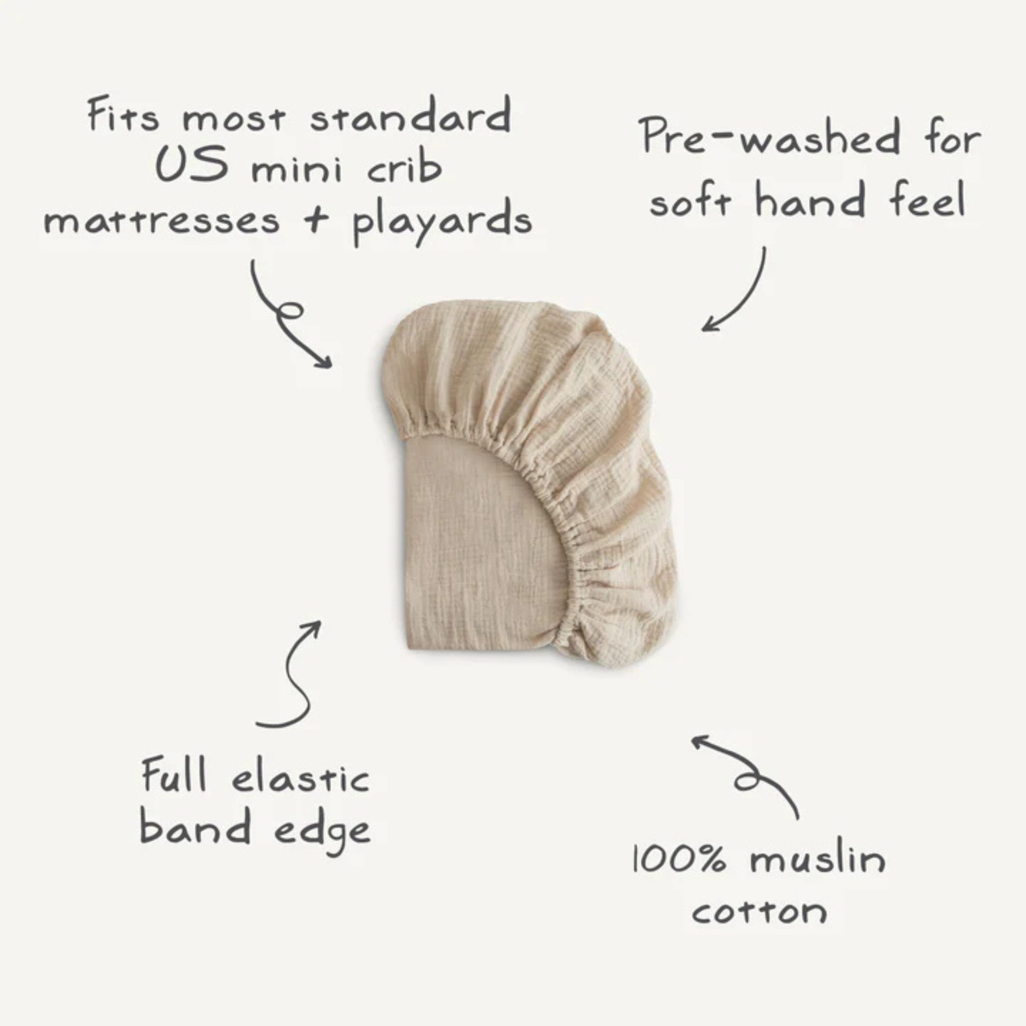 MUSHIE Mini Muslin Crib Sheet