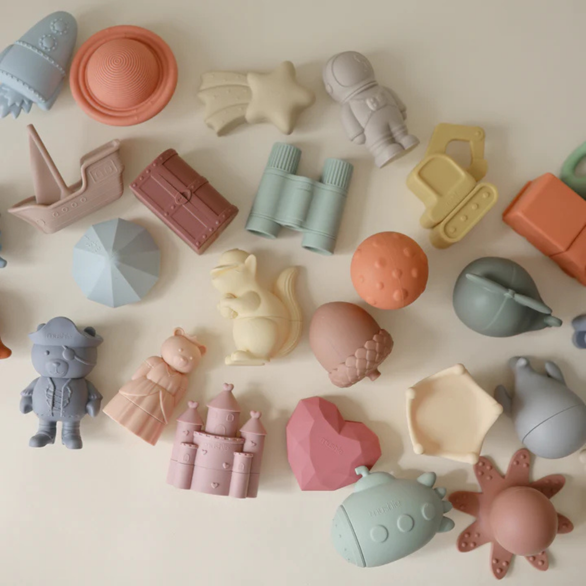 MUSHIE Nature Mold-Free Bath Play Set (4-Pack)