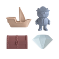 MUSHIE Pirate Mold Free Bath Play Set (4-Pack)