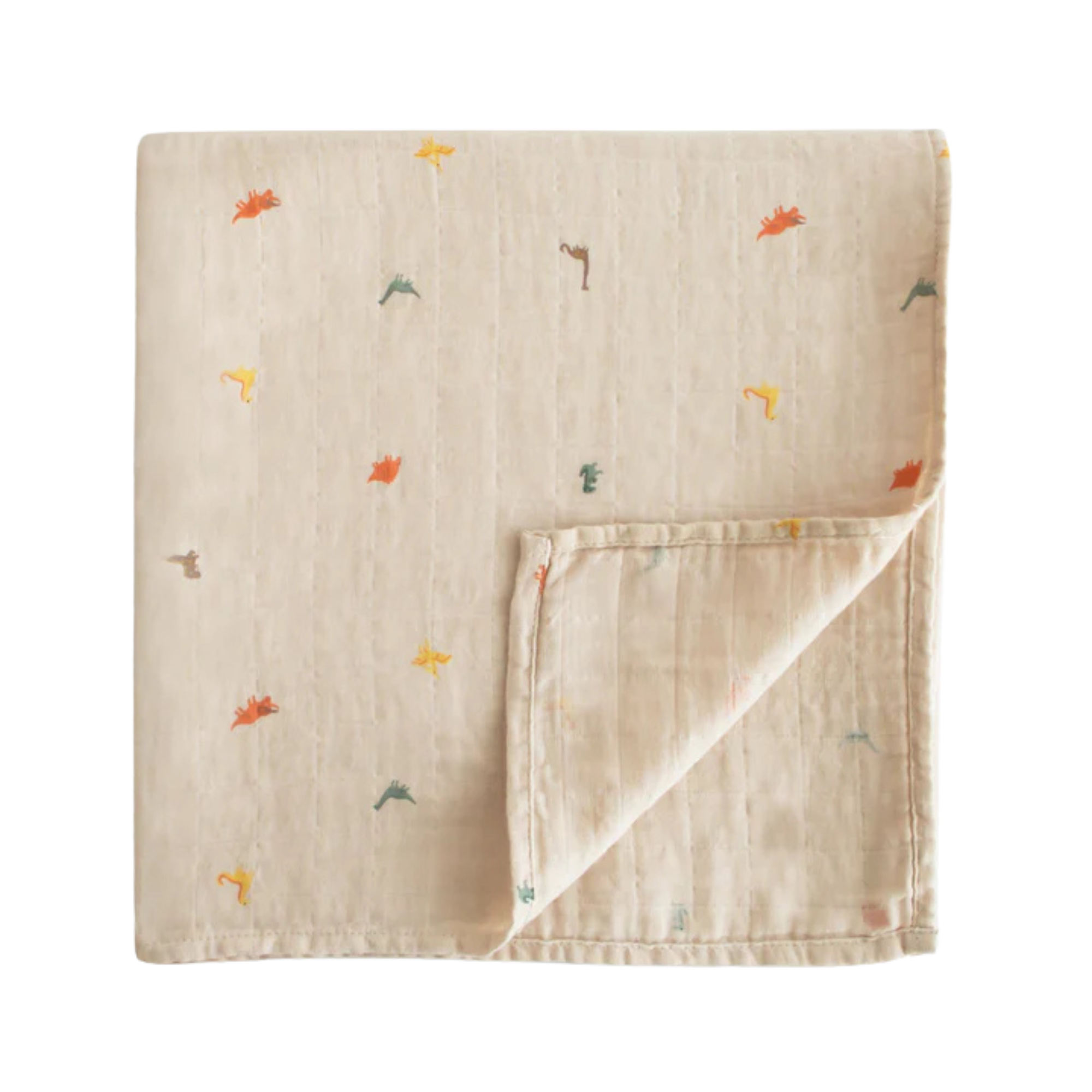 MUSHIE Muslin Swaddle Blanket Organic Cotton - Dinosaurs