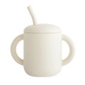 MUSHIE Silicone Training Cup + Straw - Ivory