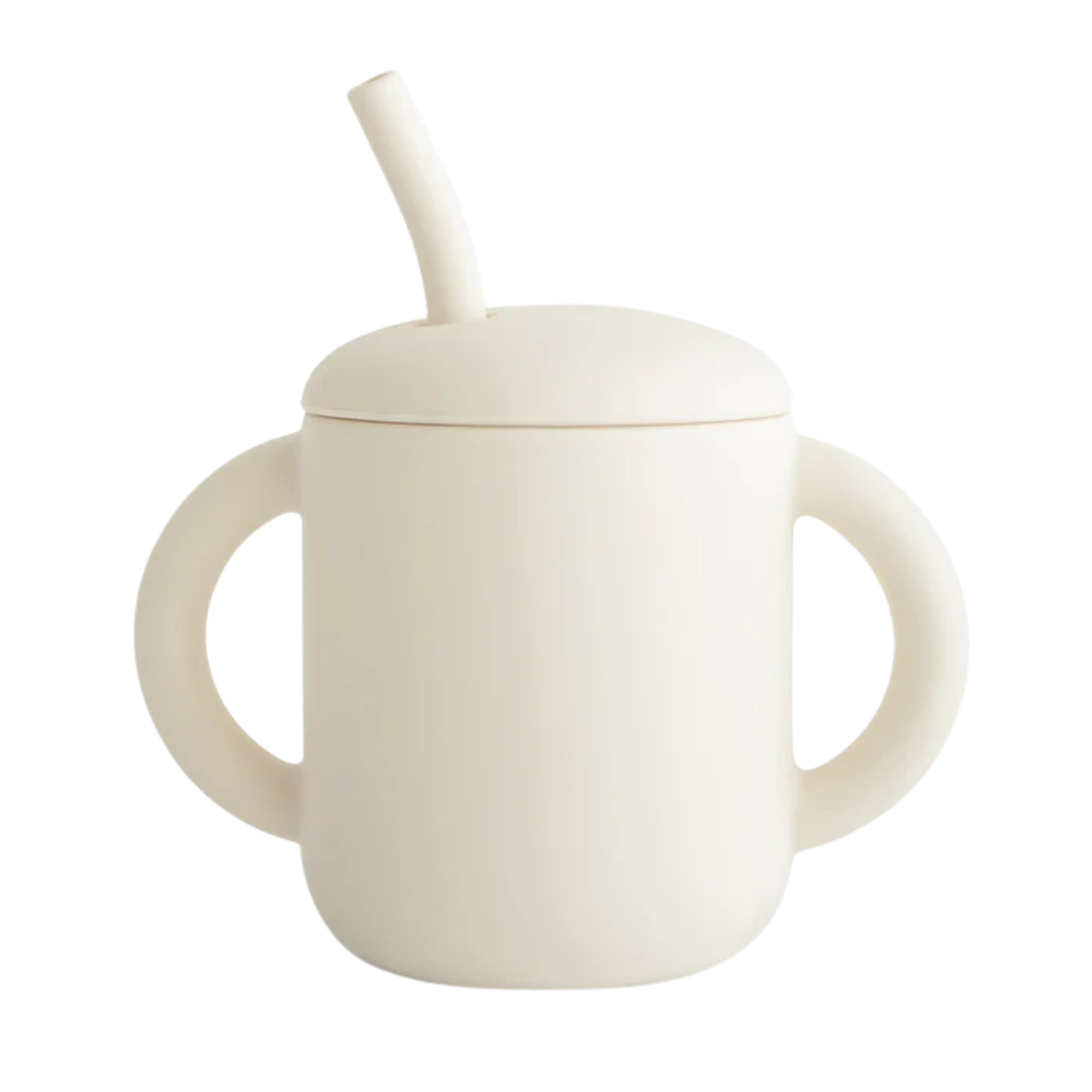 MUSHIE Silicone Training Cup + Straw - Ivory