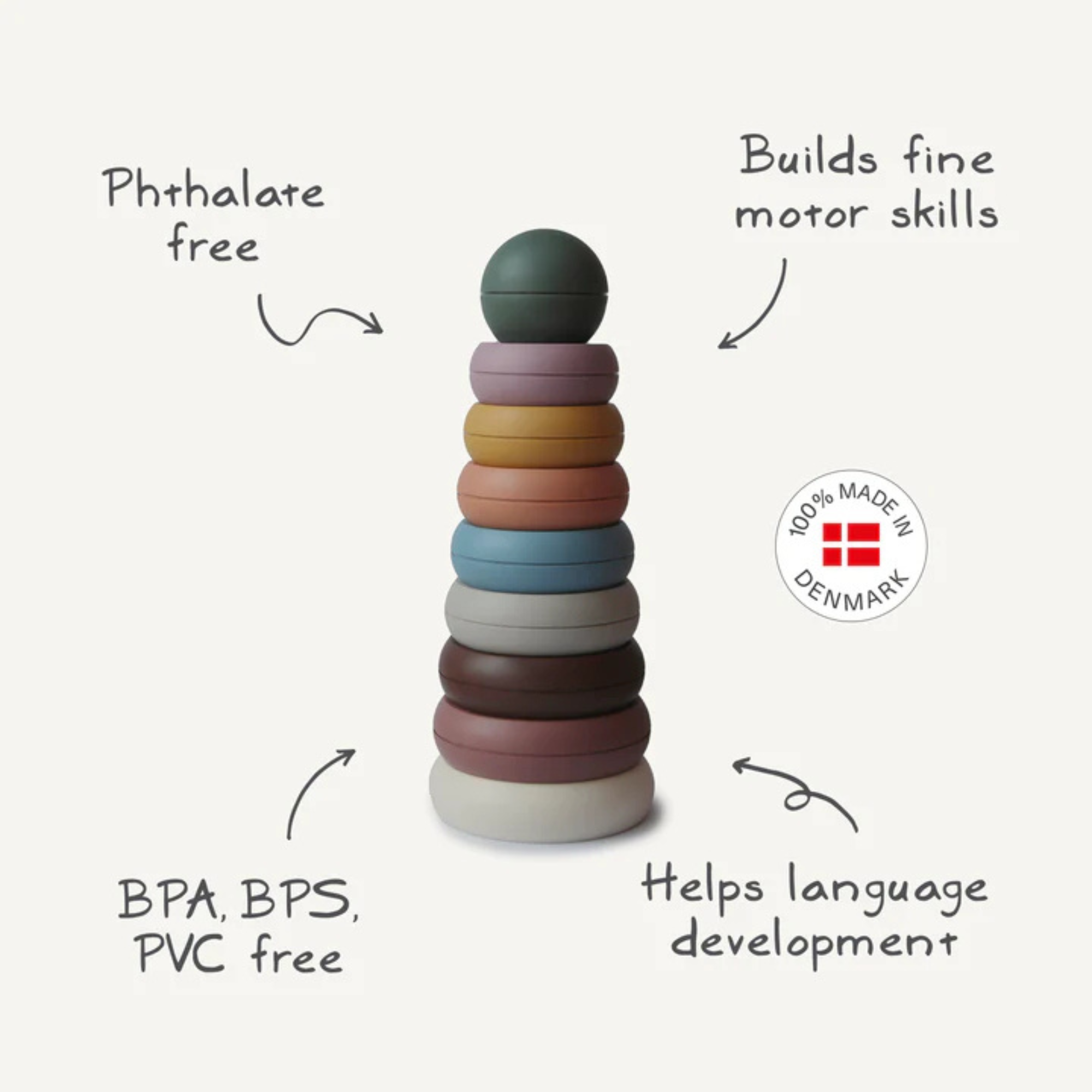 MUSHIE Stacking Rings Toy - Original