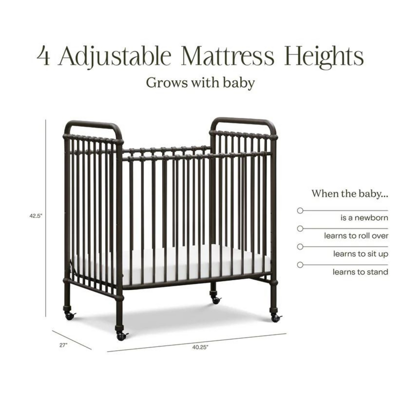 Namesake Abigail 3 in 1 Convertible Mini Crib Kido Bebe