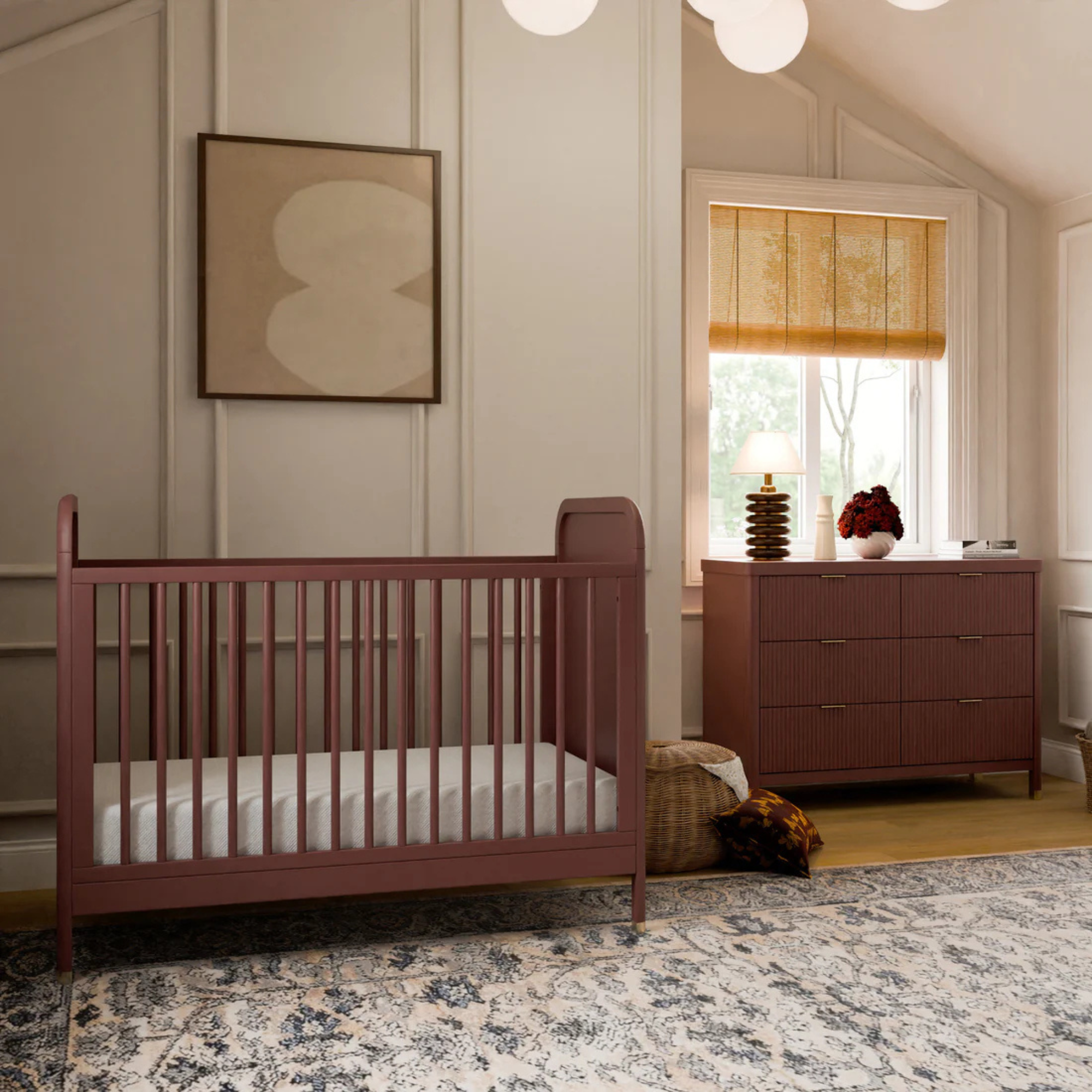 NAMESAKE Brimsley Tambour 3-in-1 Convertible Crib - Crimson