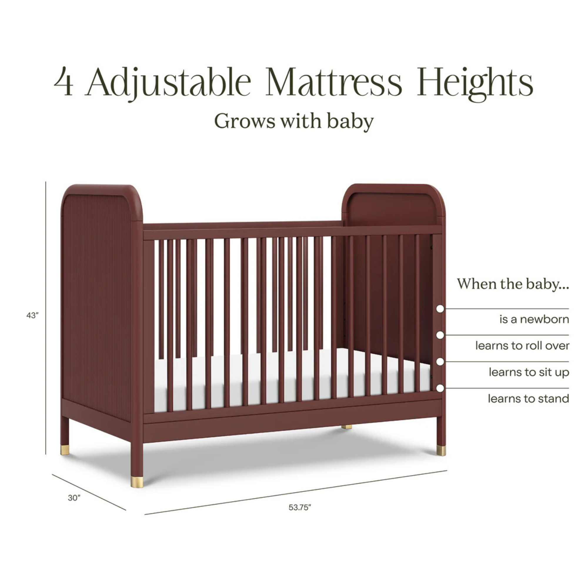 NAMESAKE Brimsley Tambour 3-in-1 Convertible Crib - Crimson
