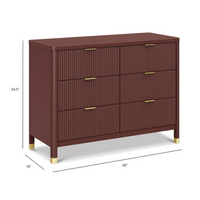 Thumbnail for NAMESAKE Brimsley Tambour 6-Drawer Assembled Dresser - Crimson