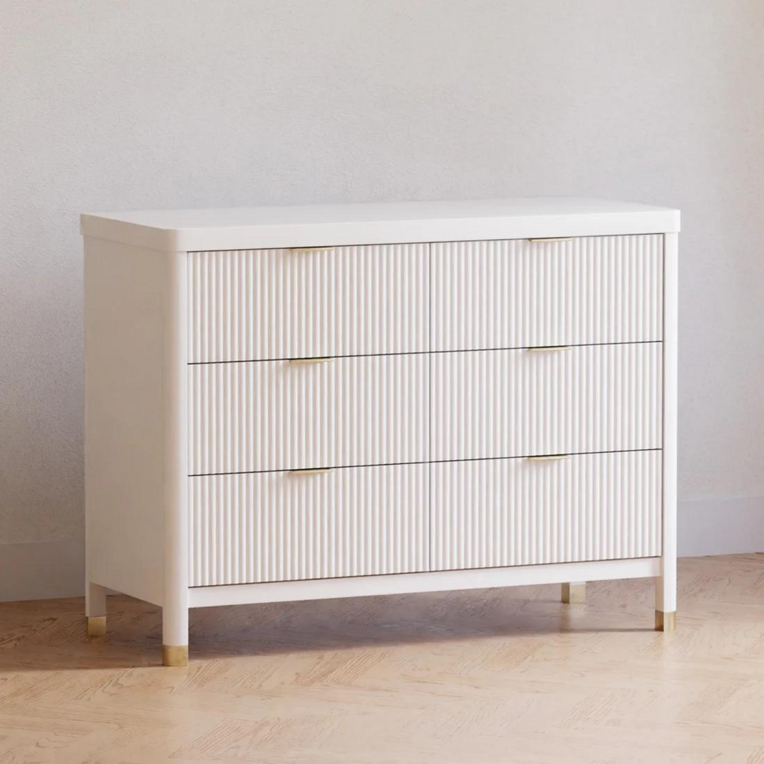 NAMESAKE Brimsley Tambour 6-Drawer Assembled Dresser - Warm White