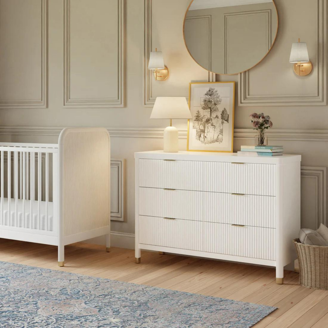 NAMESAKE Brimsley Tambour 6-Drawer Assembled Dresser - Warm White