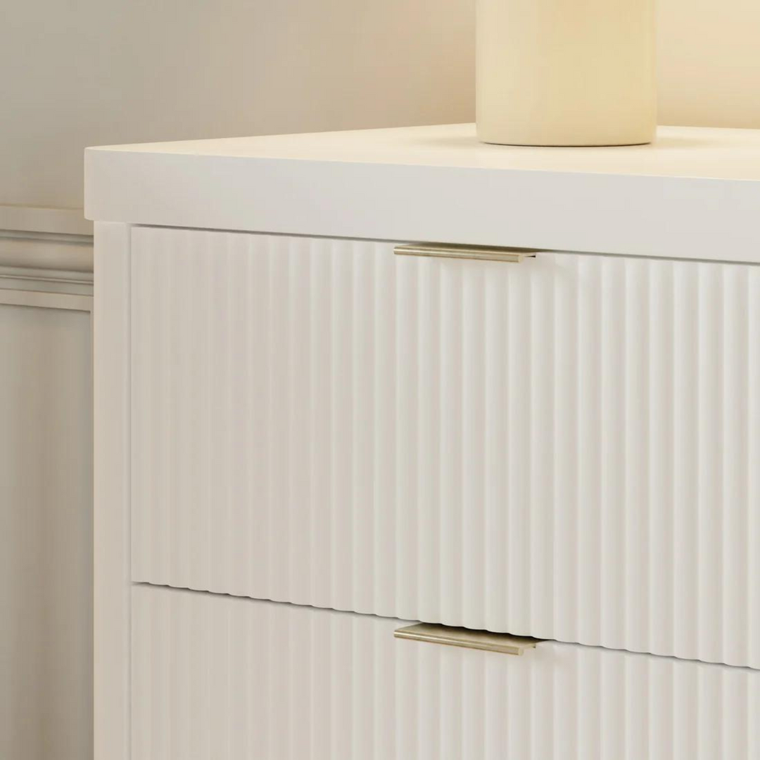 NAMESAKE Brimsley Tambour 6-Drawer Assembled Dresser - Warm White