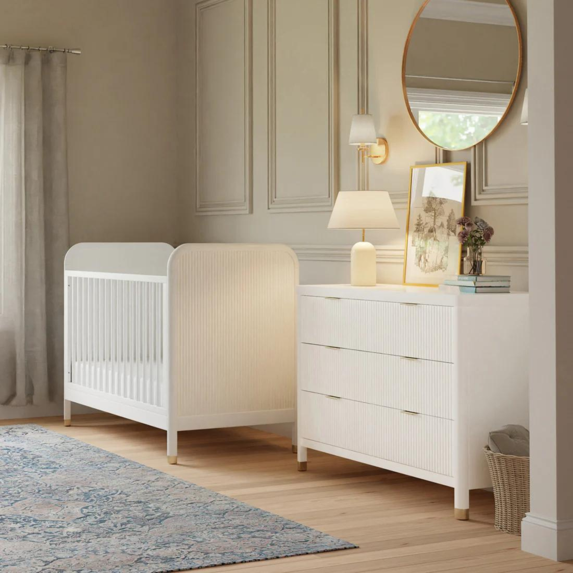Commode assemblée à 6 tiroirs Tambour de la marque AMÉSAKE Brimsley - Blanc chaud