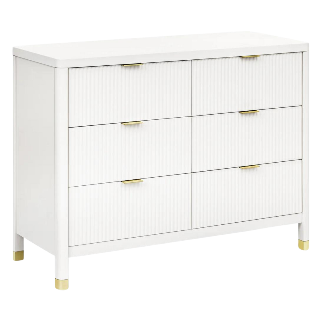 NAMESAKE Brimsley Tambour 6-Drawer Assembled Dresser - Warm White