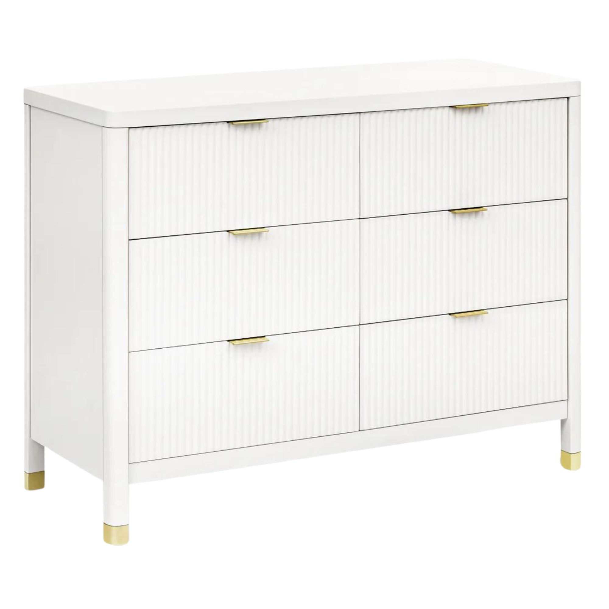 Commode assemblée à 6 tiroirs Tambour de la marque AMÉSAKE Brimsley - Blanc chaud